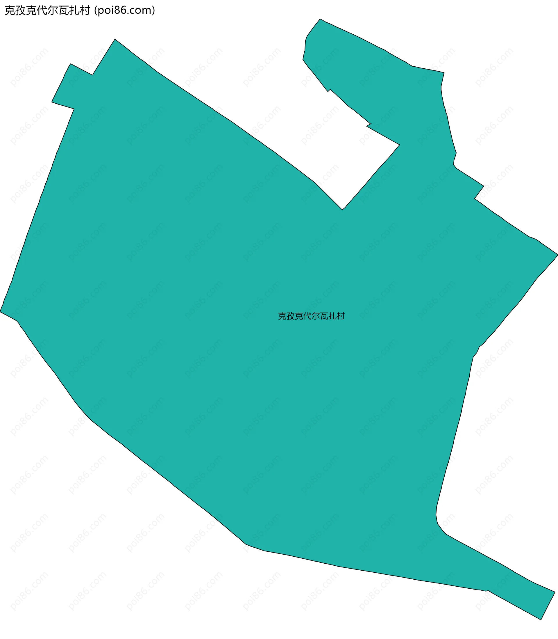 克孜克代尔瓦扎村边界地图