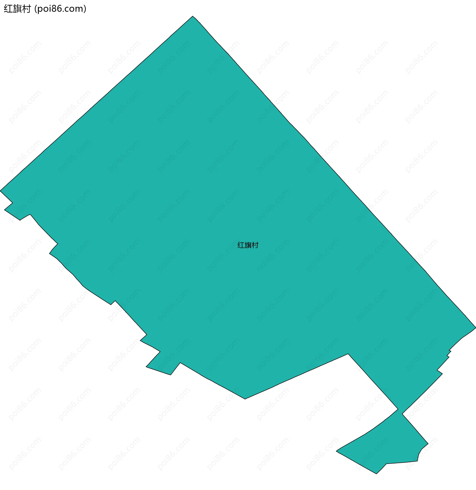 红旗村边界地图