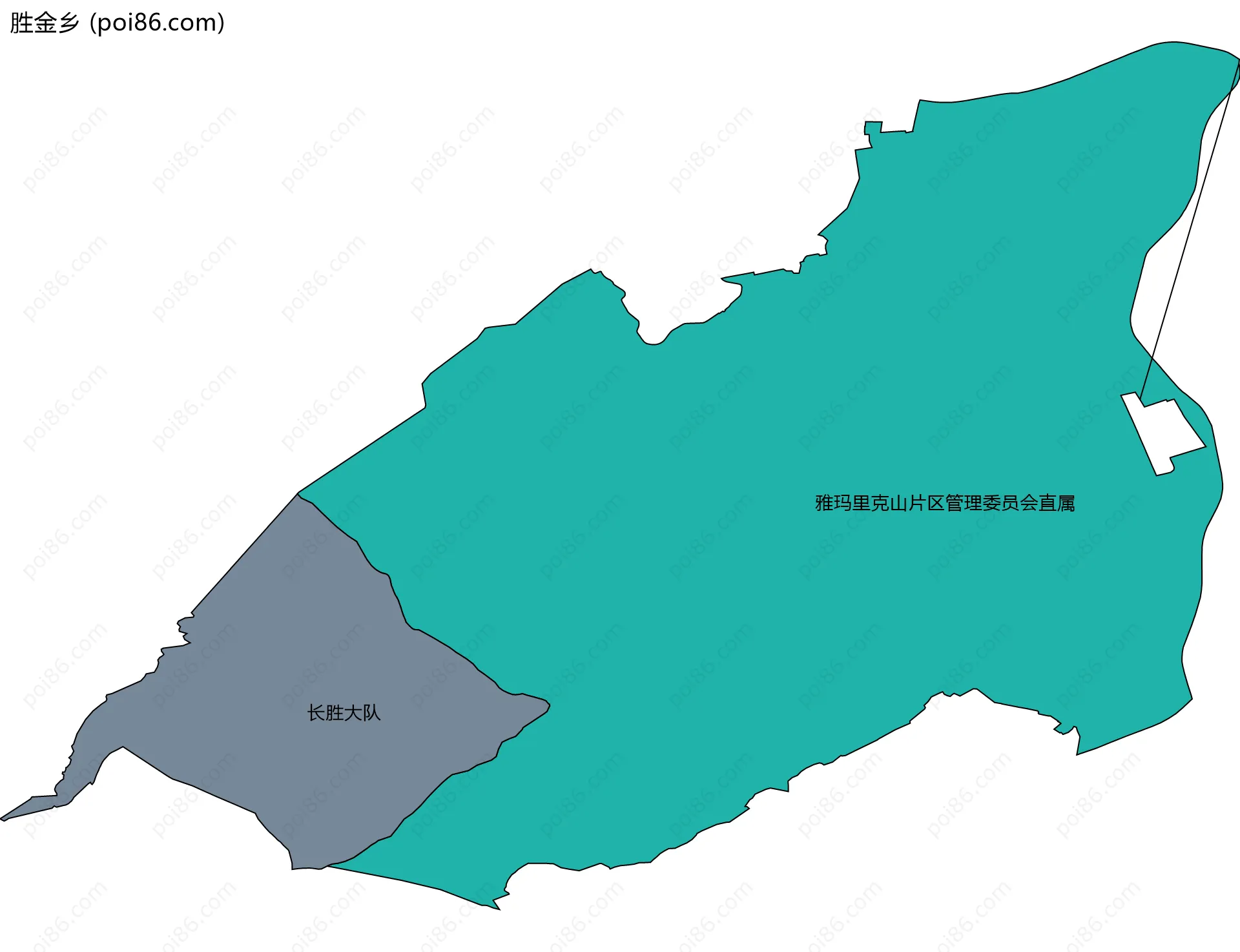 胜金乡边界地图(五级行政区划)