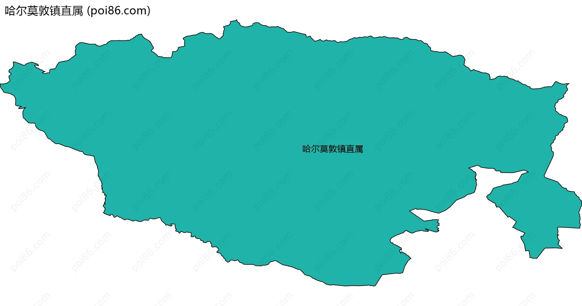 哈尔莫敦镇直属边界地图
