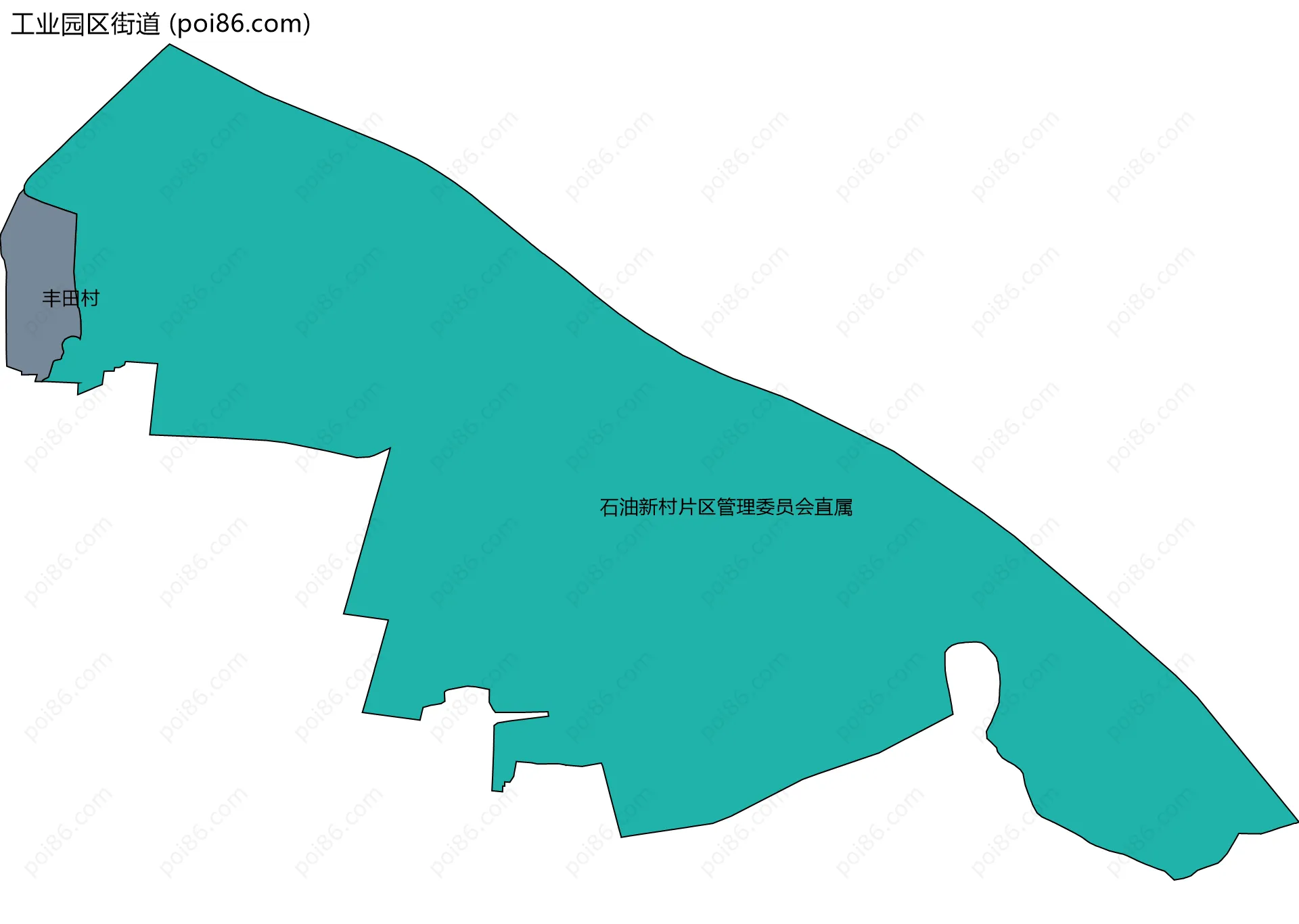工业园区街道边界地图(五级行政区划)