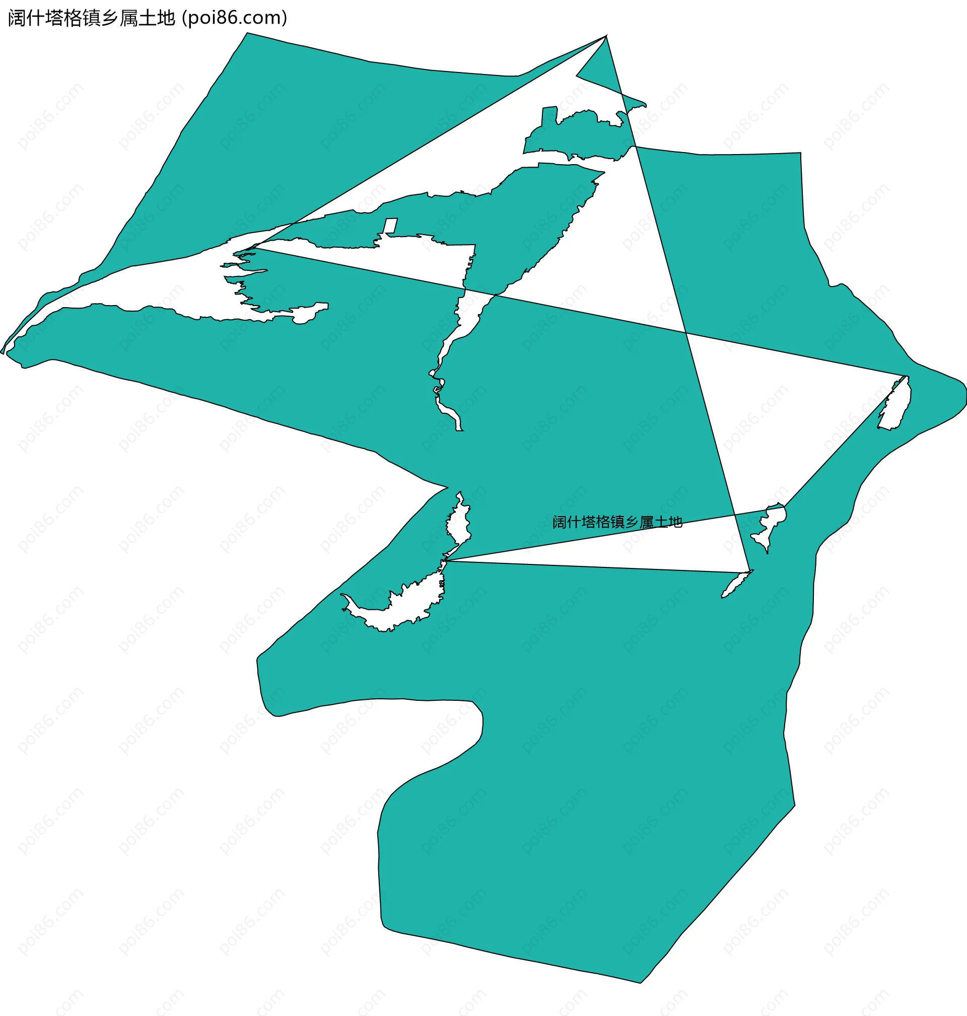 阔什塔格镇乡属土地边界地图