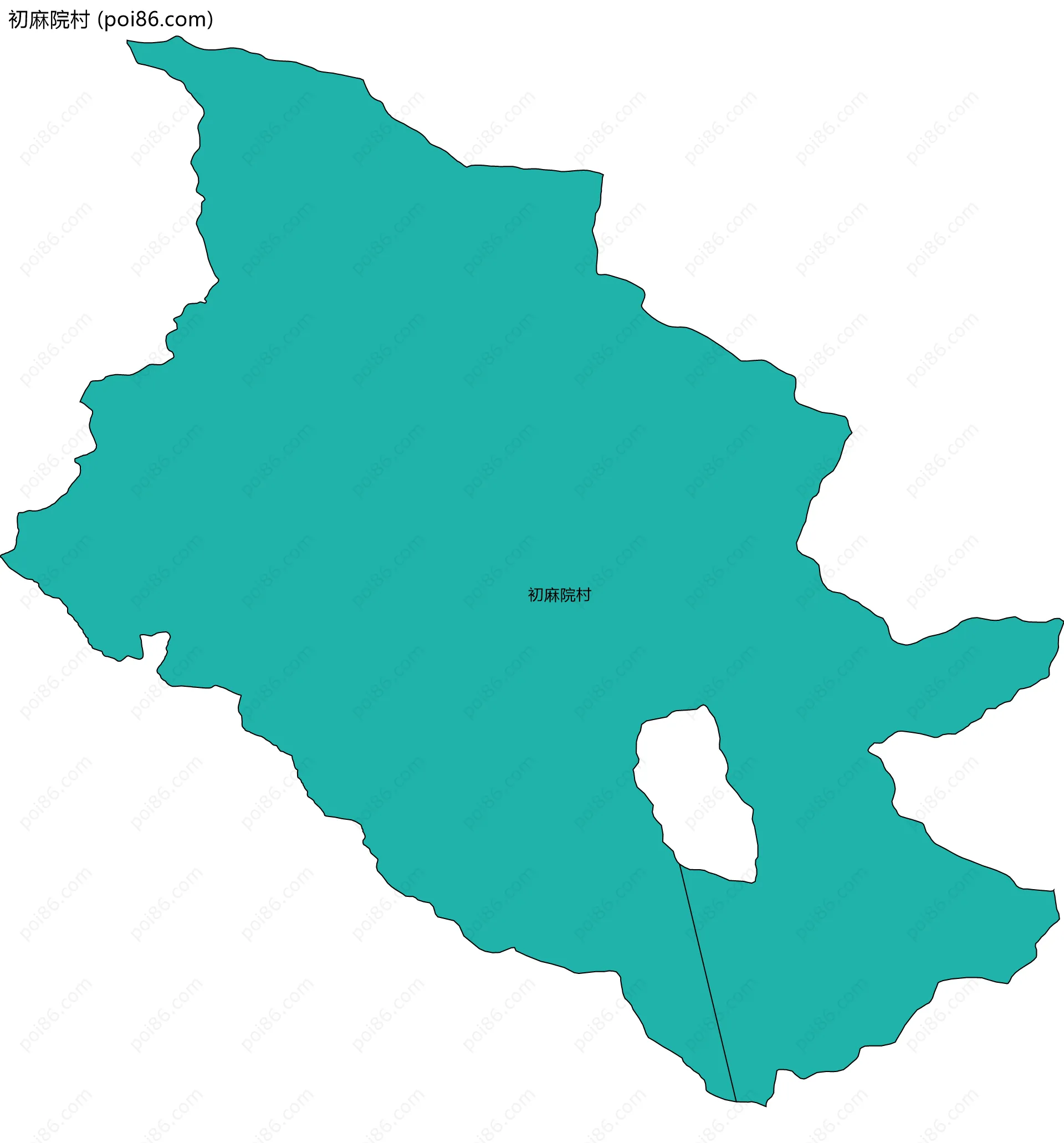 初麻院村边界地图