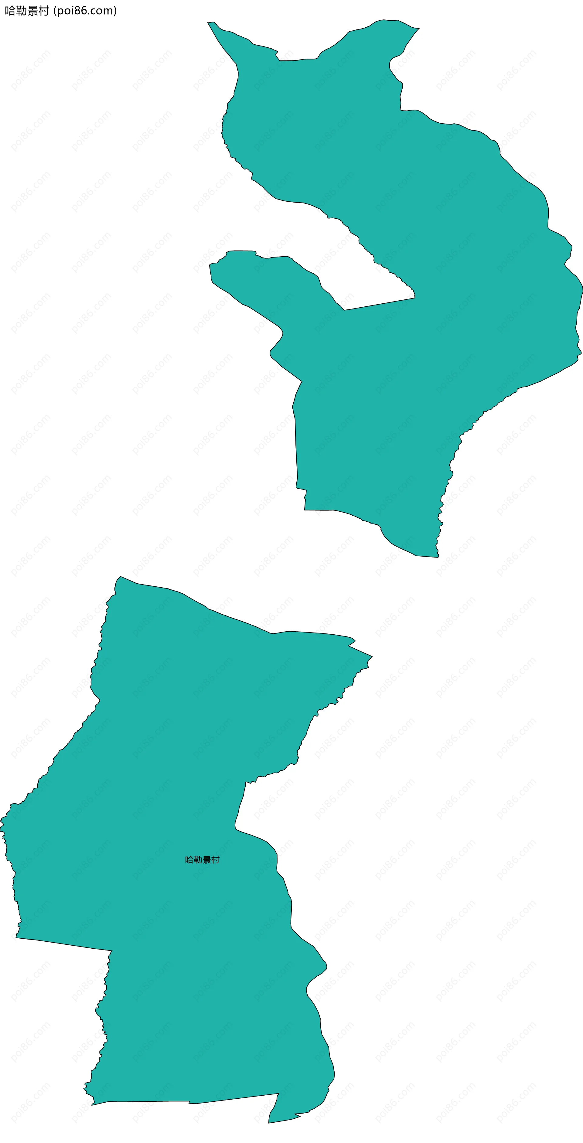 哈勒景村边界地图