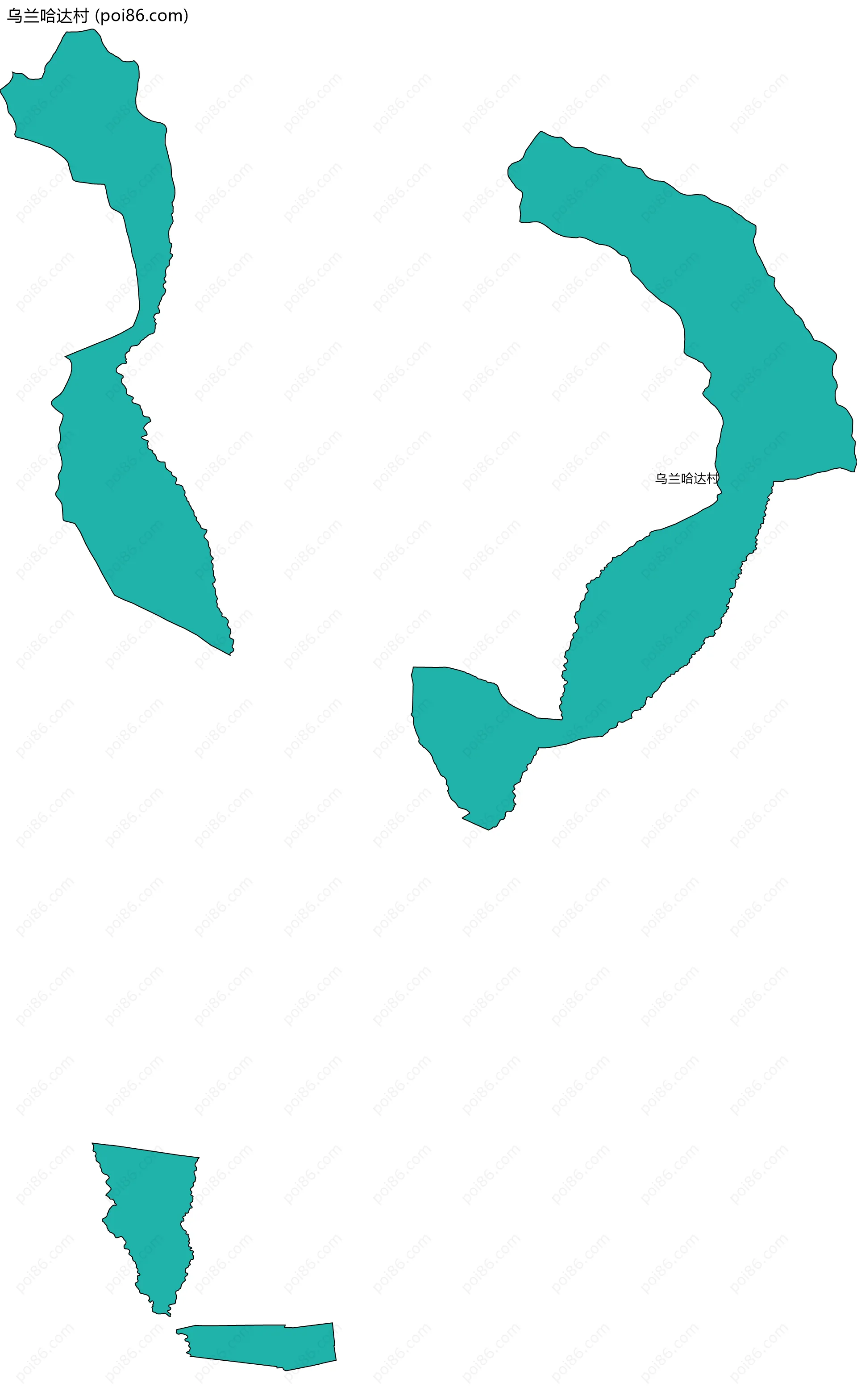 乌兰哈达村边界地图