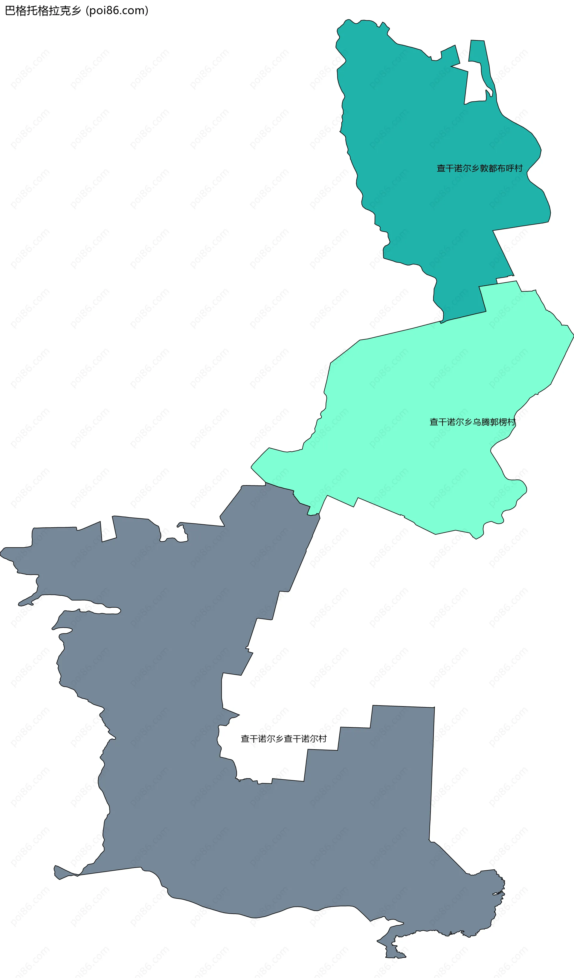 巴格托格拉克乡边界地图(五级行政区划)