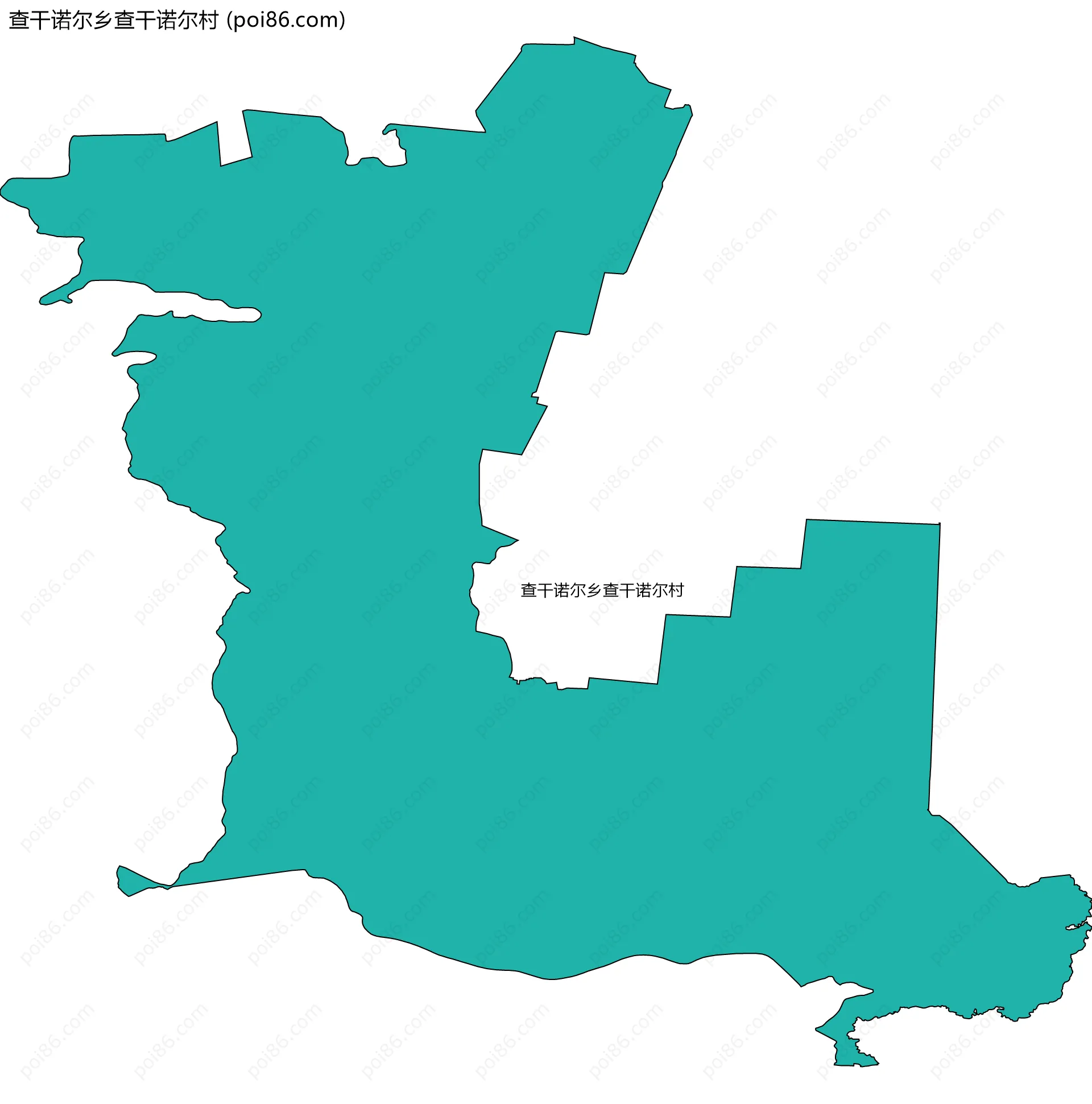 查干诺尔乡查干诺尔村边界地图