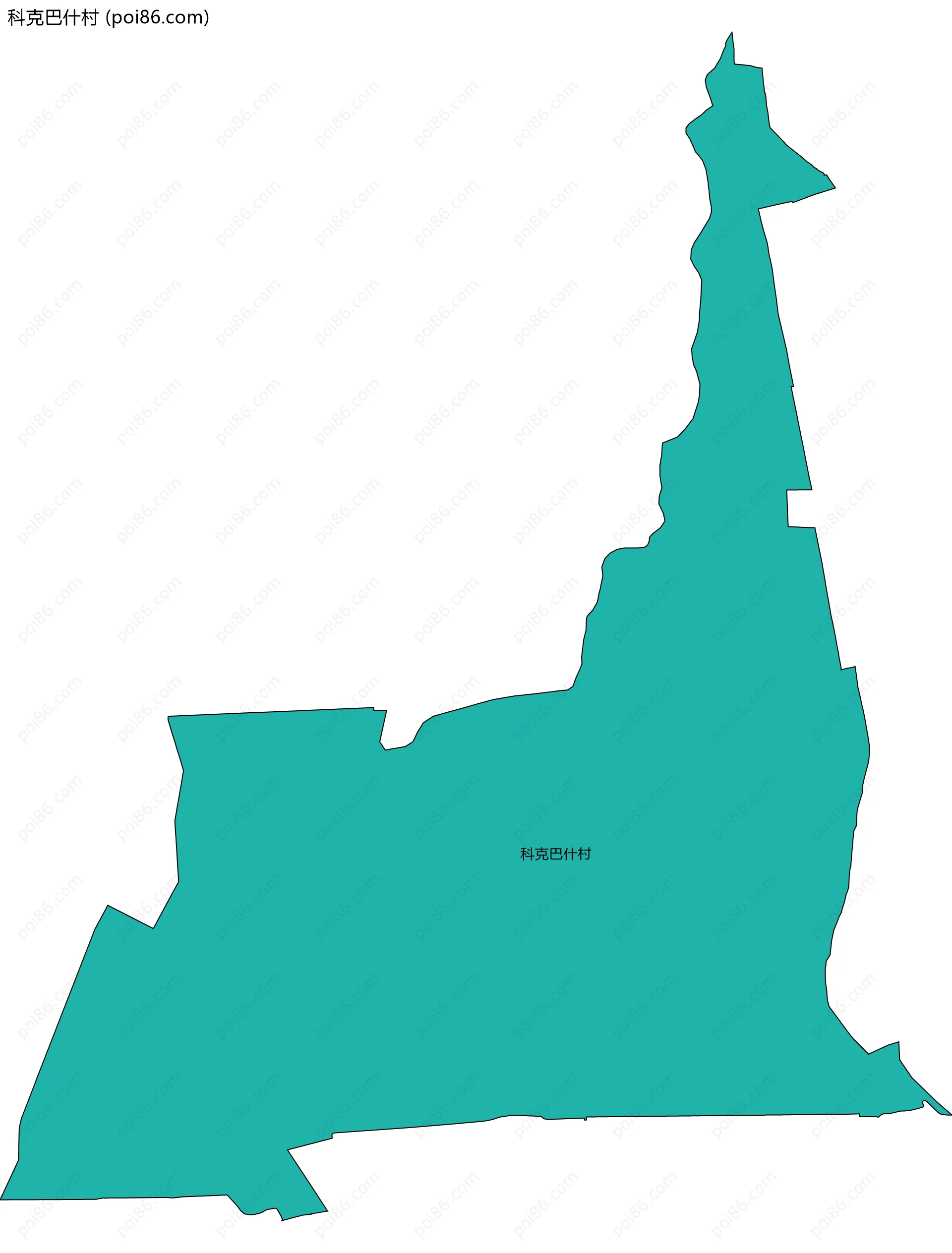 科克巴什村边界地图