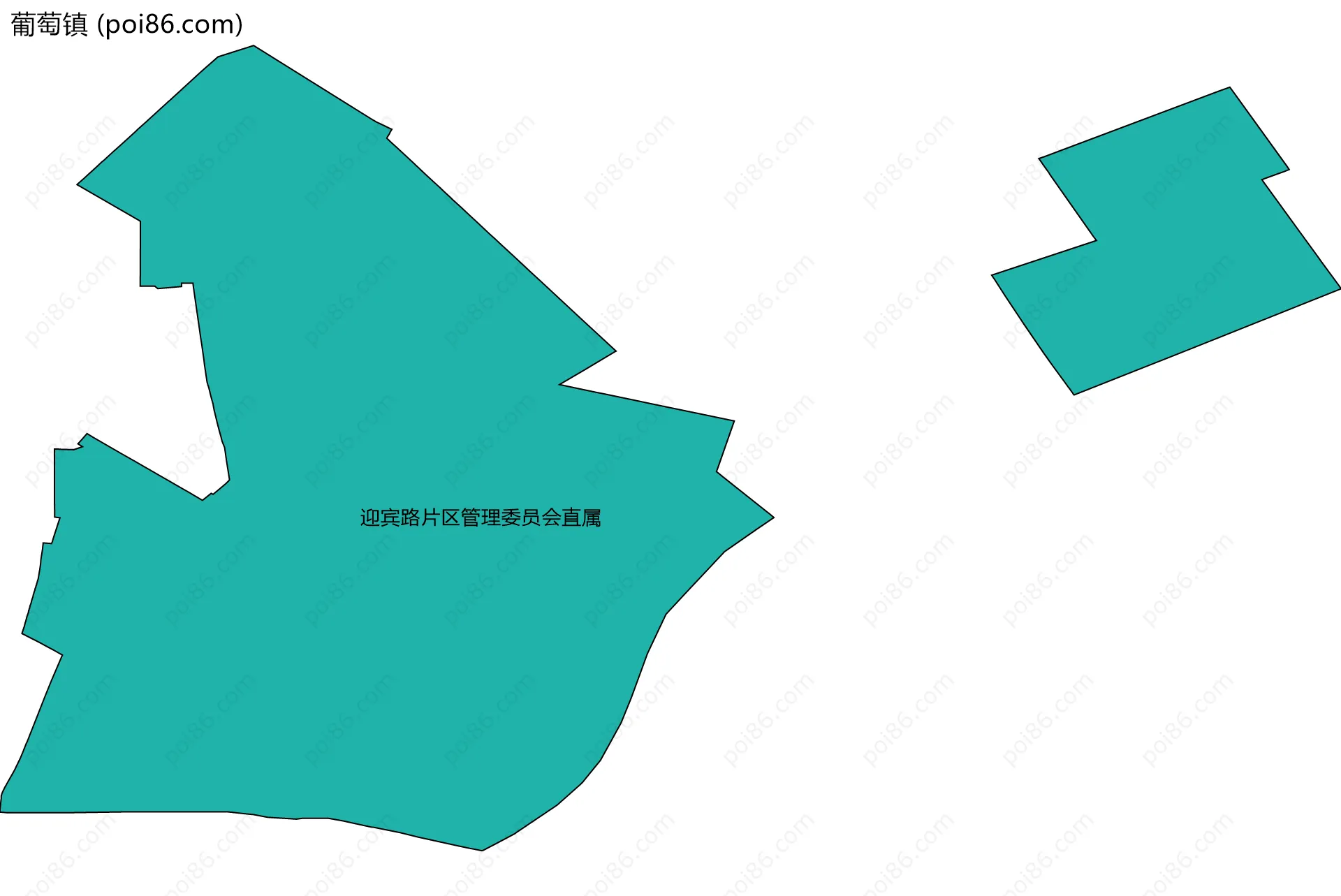 葡萄镇边界地图(五级行政区划)