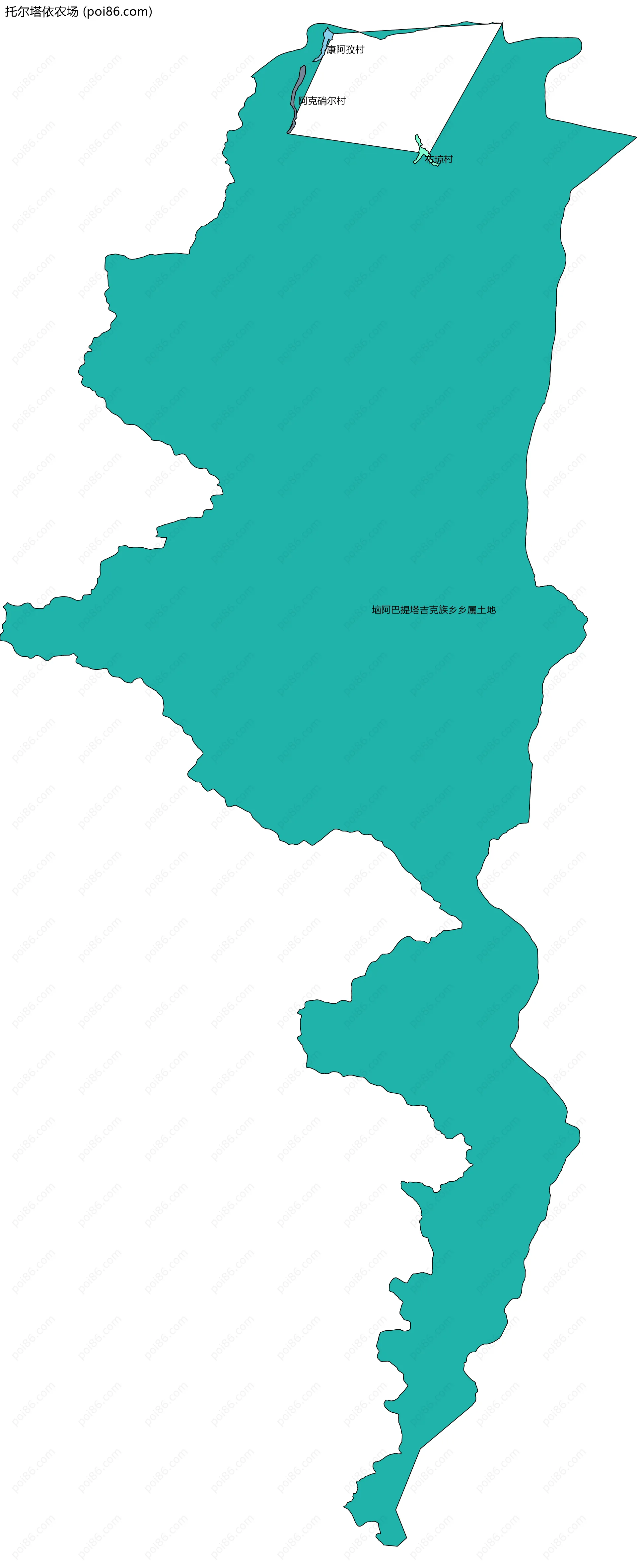 托尔塔依农场边界地图(五级行政区划)