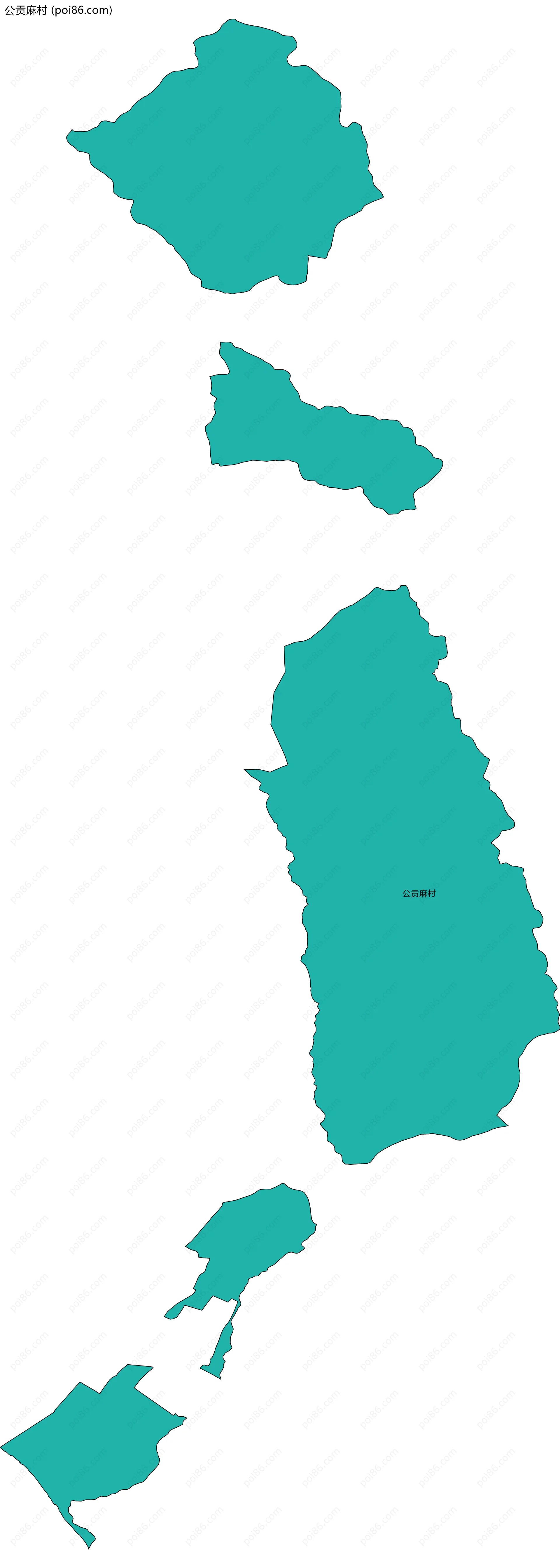 公贡麻村边界地图