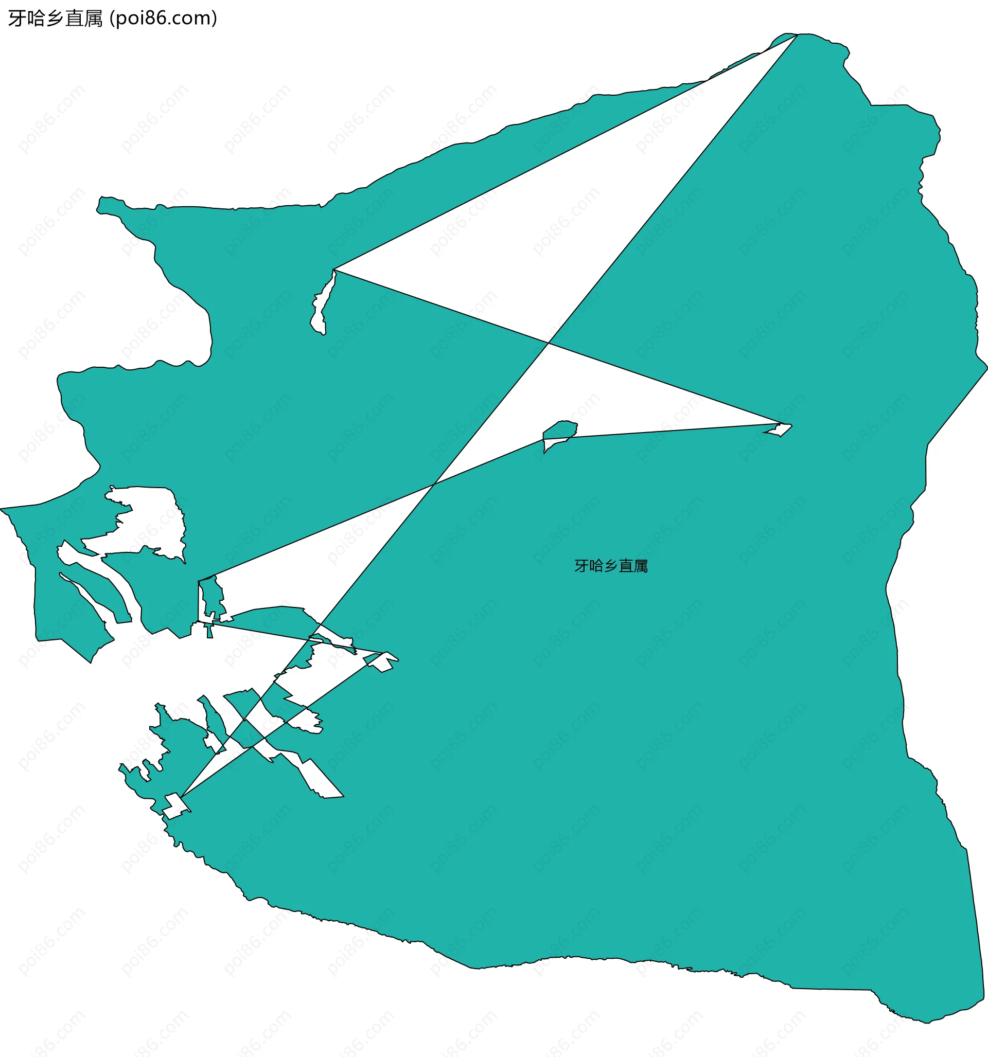 牙哈乡直属边界地图