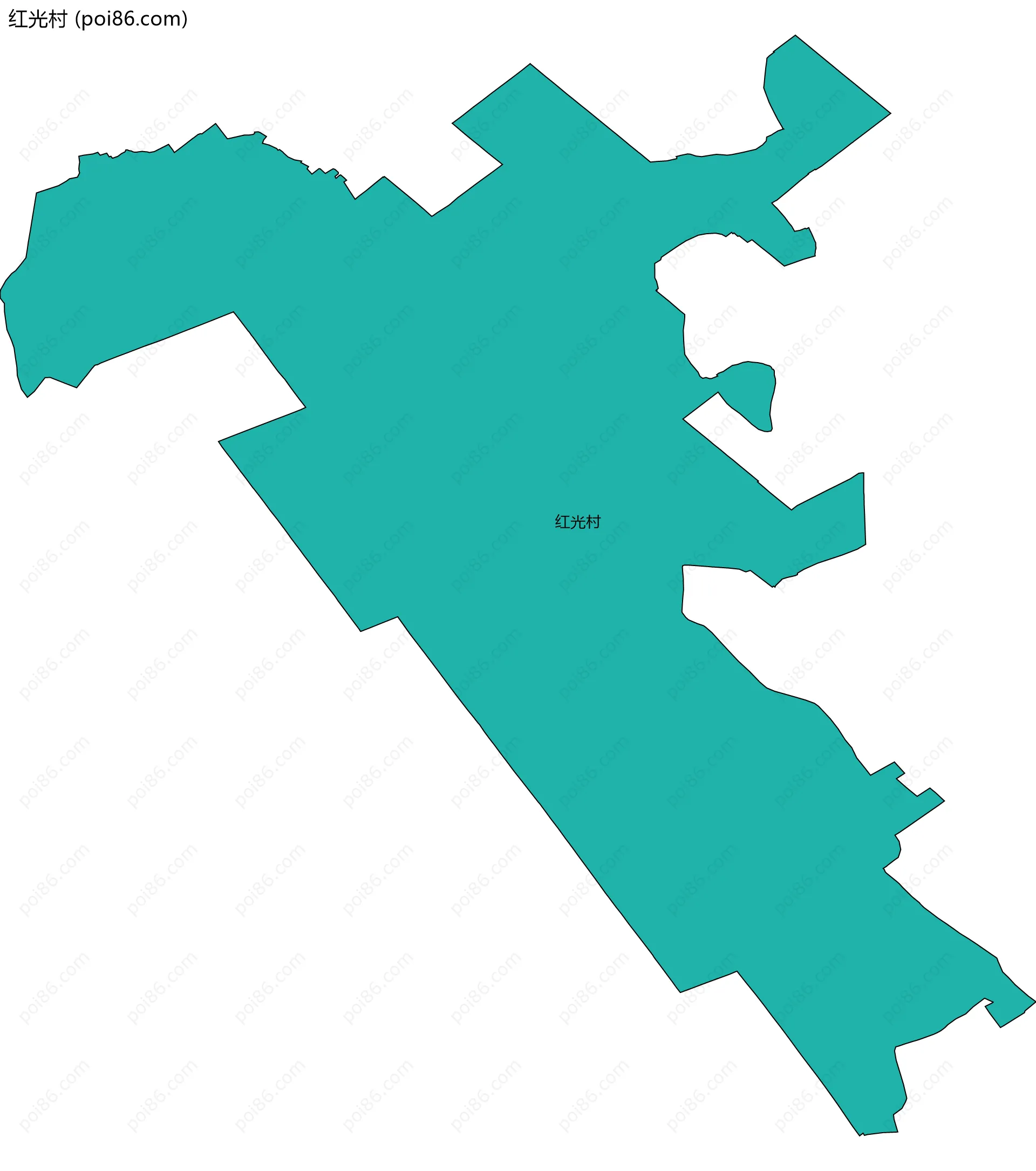 红光村边界地图