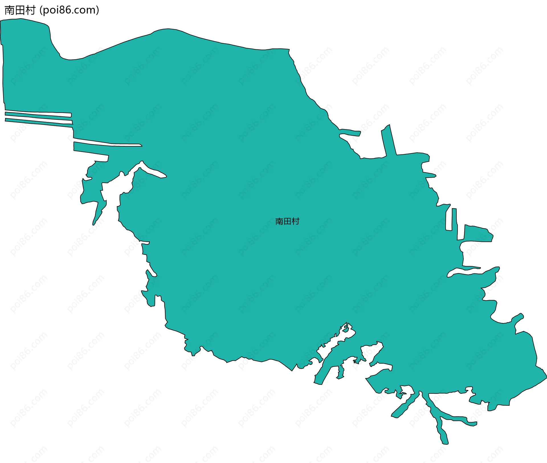 南田村边界地图