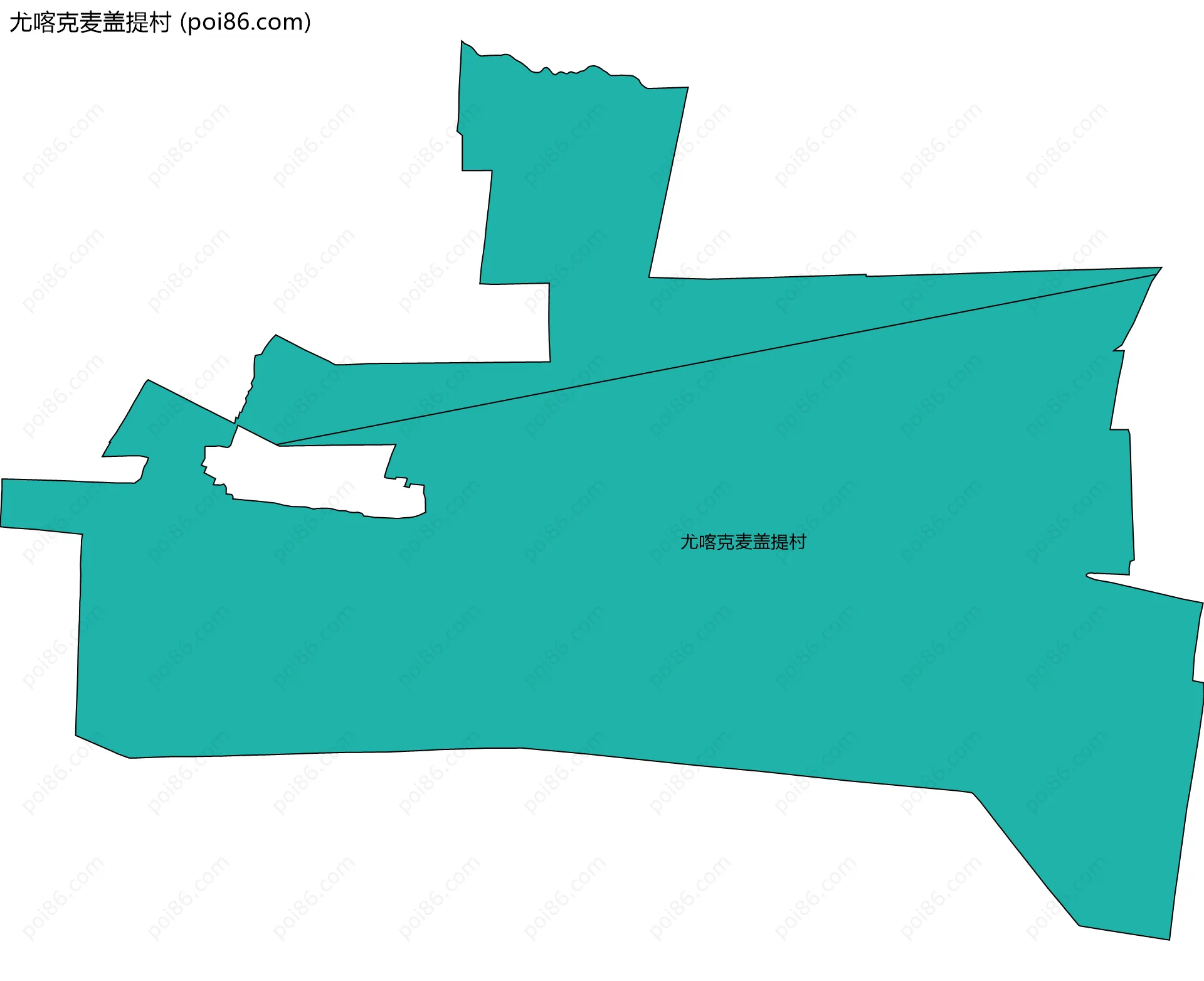 尤喀克麦盖提村边界地图