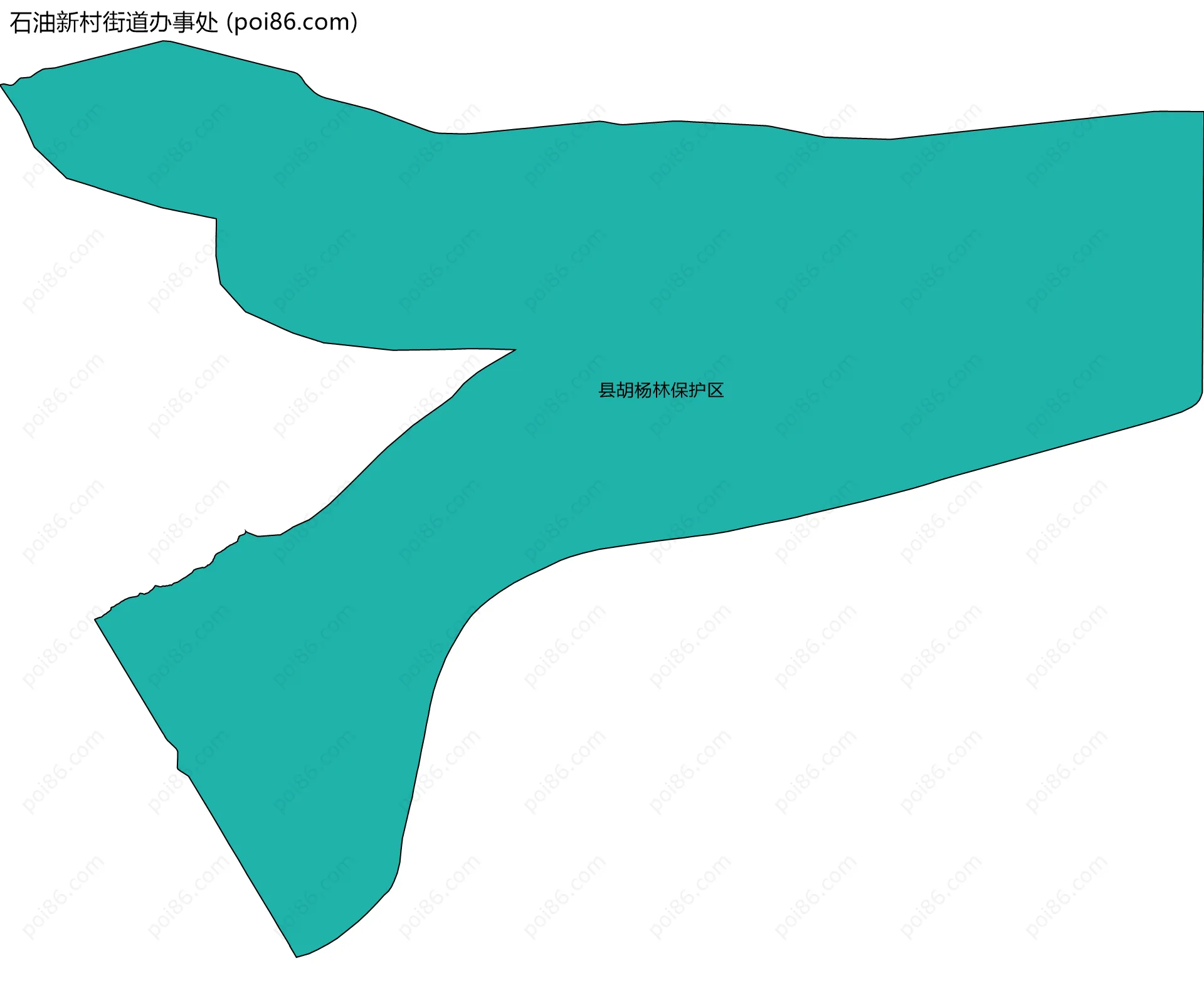 石油新村街道办事处边界地图(五级行政区划)