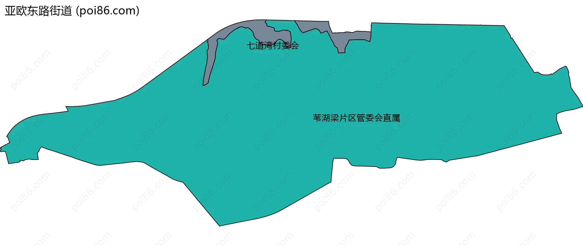 亚欧东路街道边界地图(五级行政区划)
