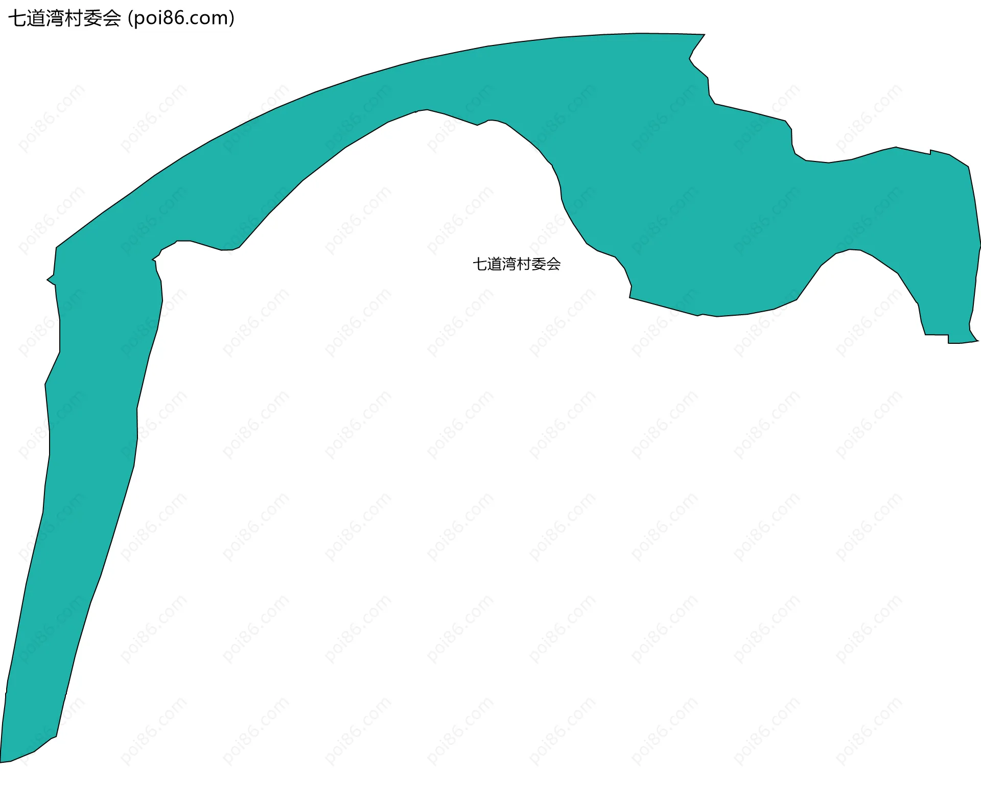 七道湾村委会边界地图