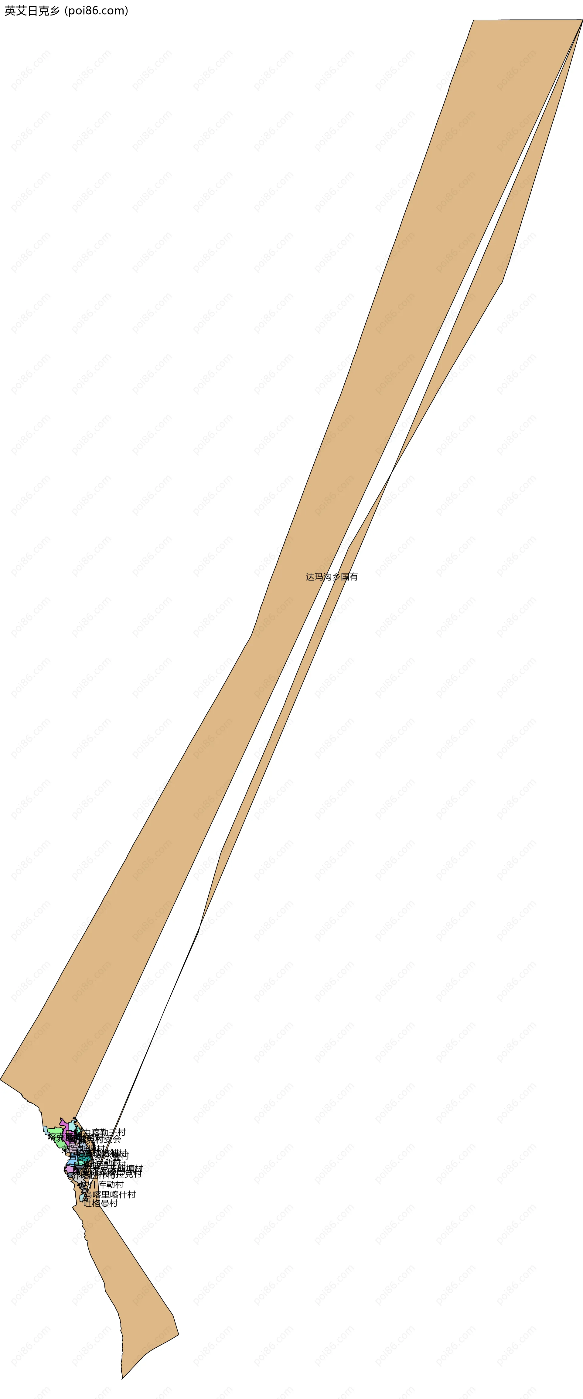 英艾日克乡边界地图(五级行政区划)