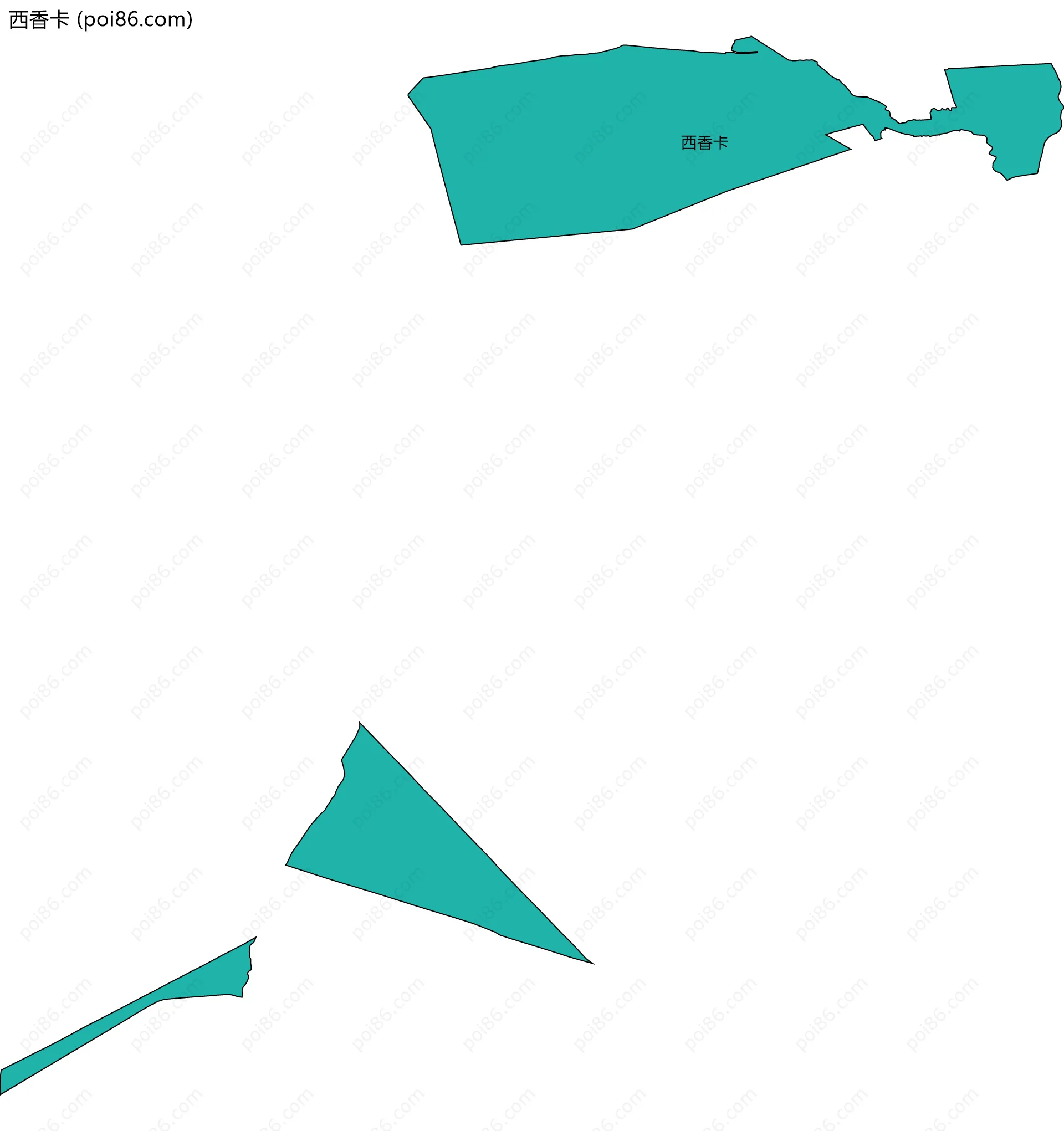 西香卡边界地图