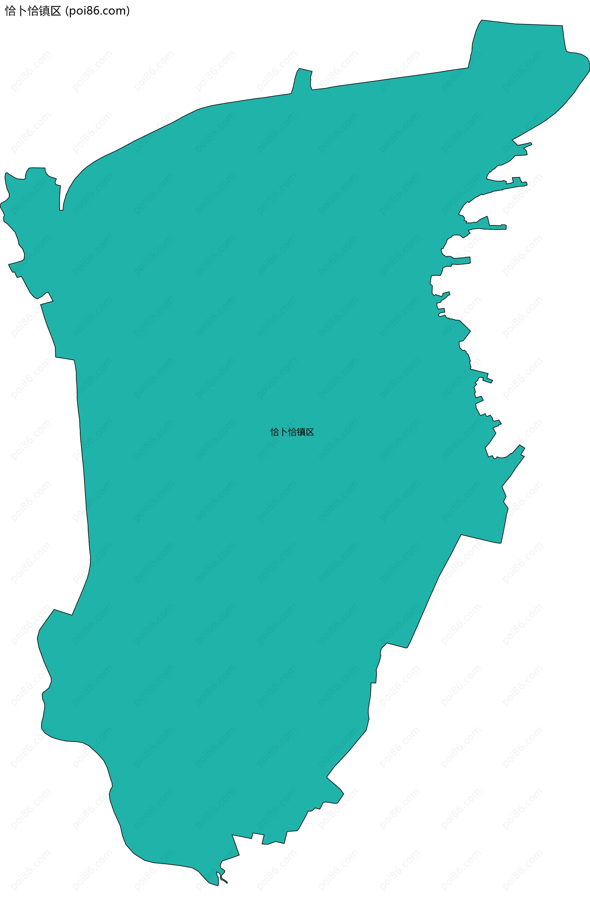恰卜恰镇区边界地图