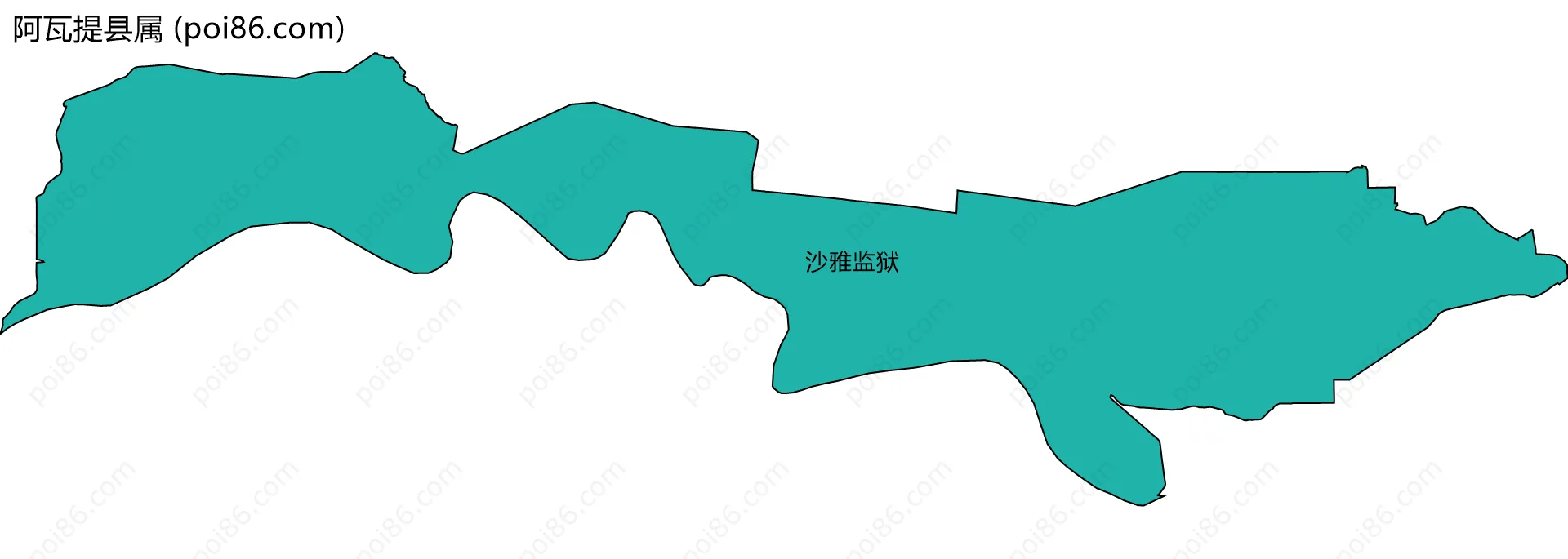 阿瓦提县属边界地图(五级行政区划)