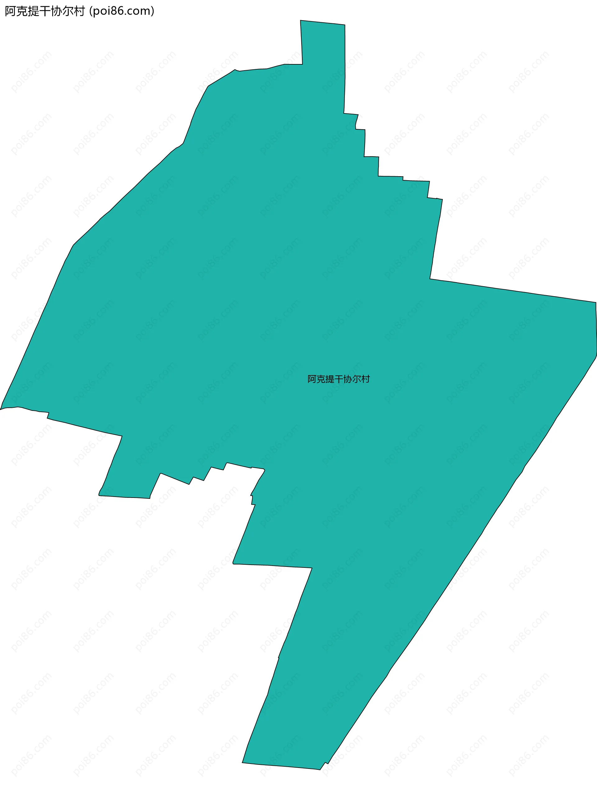 阿克提干协尔村边界地图