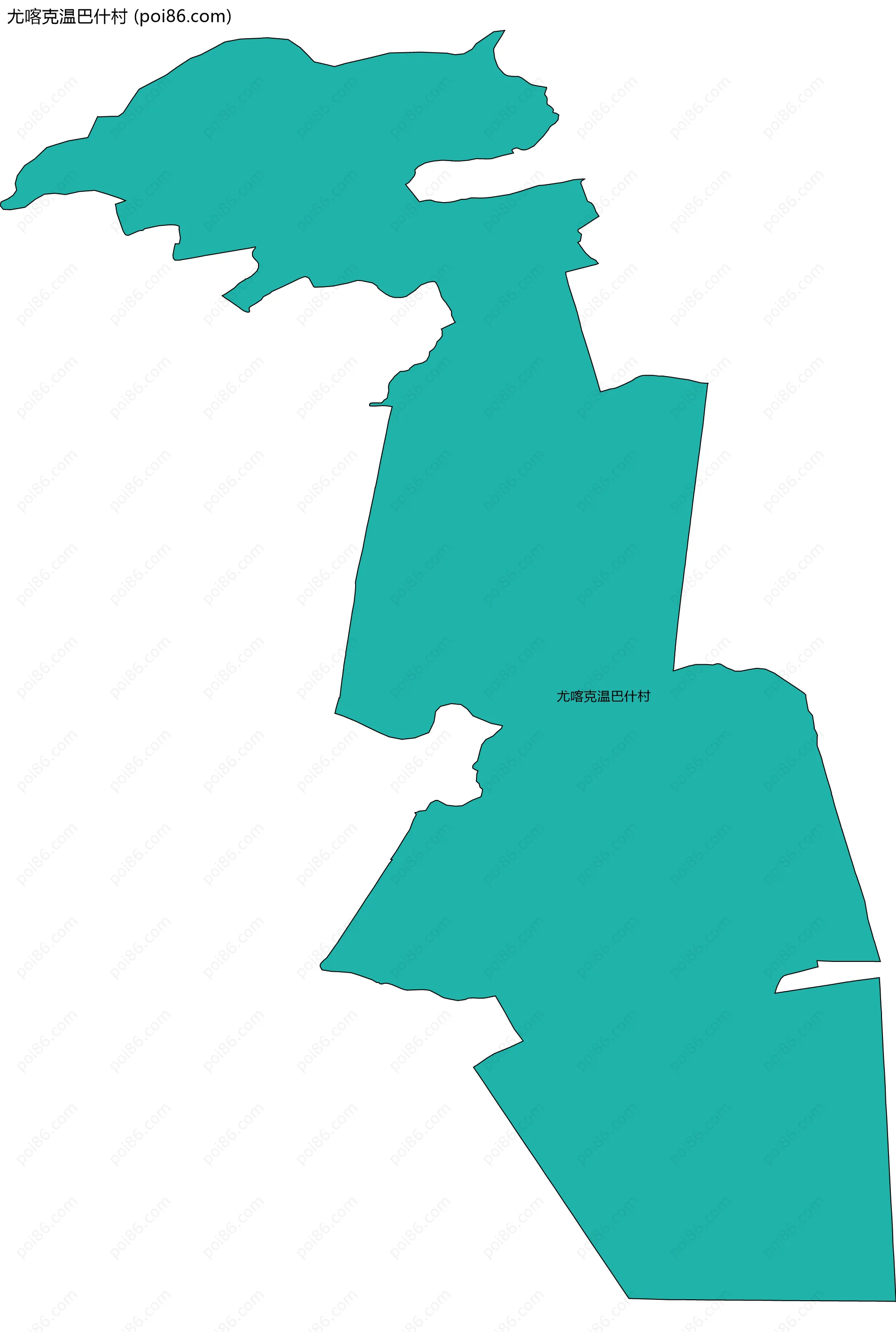 尤喀克温巴什村边界地图