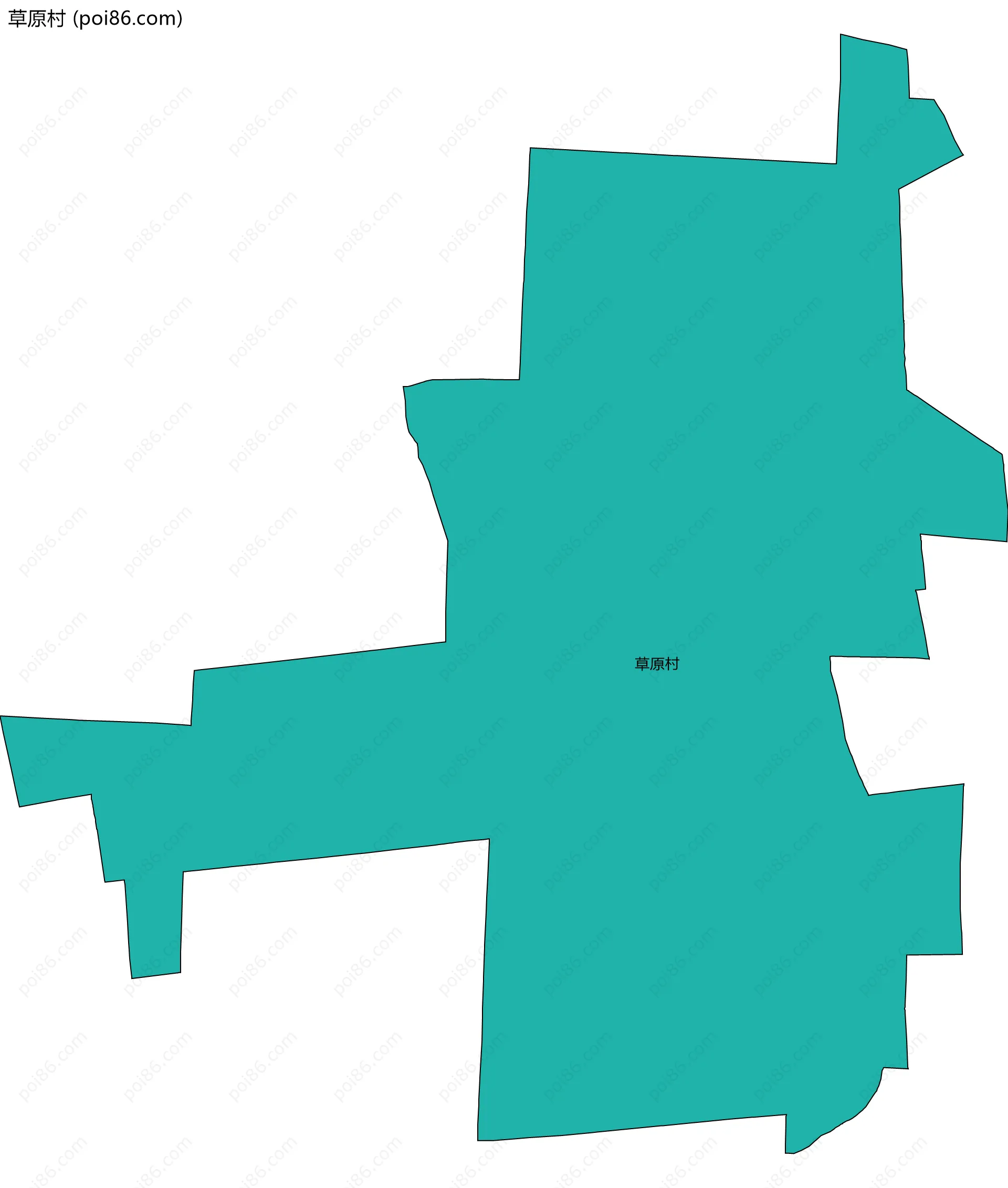 草原村边界地图