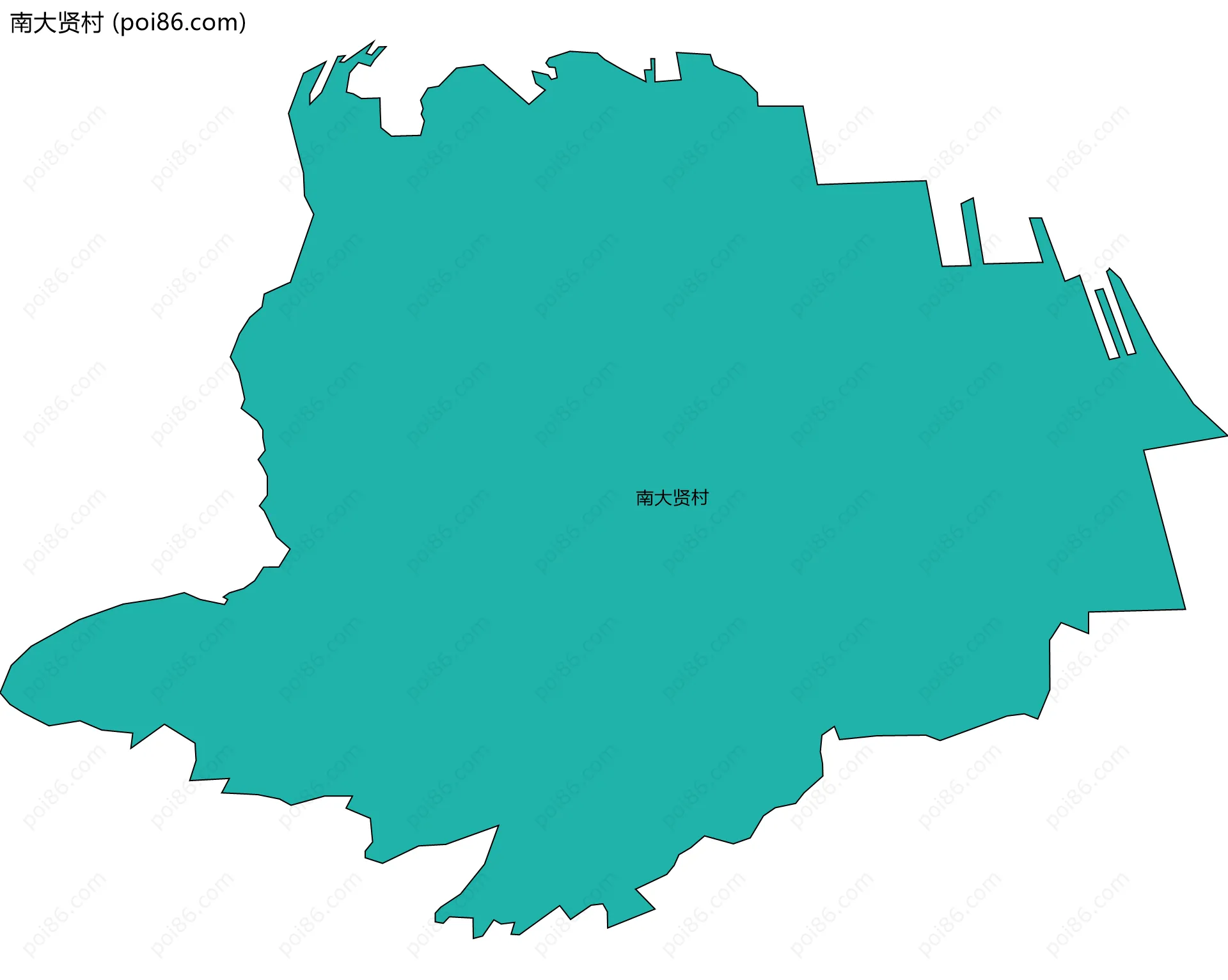 南大贤村边界地图