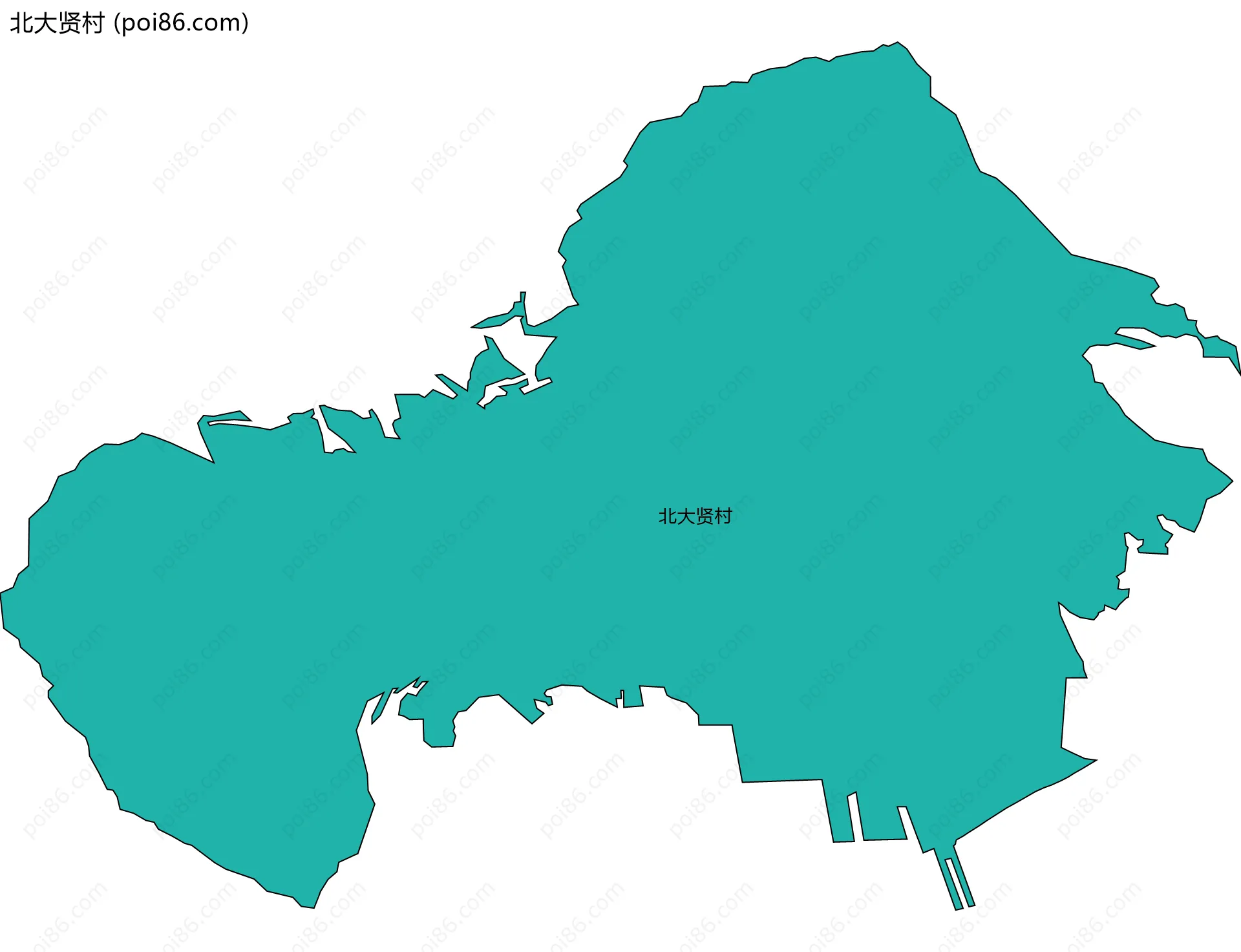 北大贤村边界地图