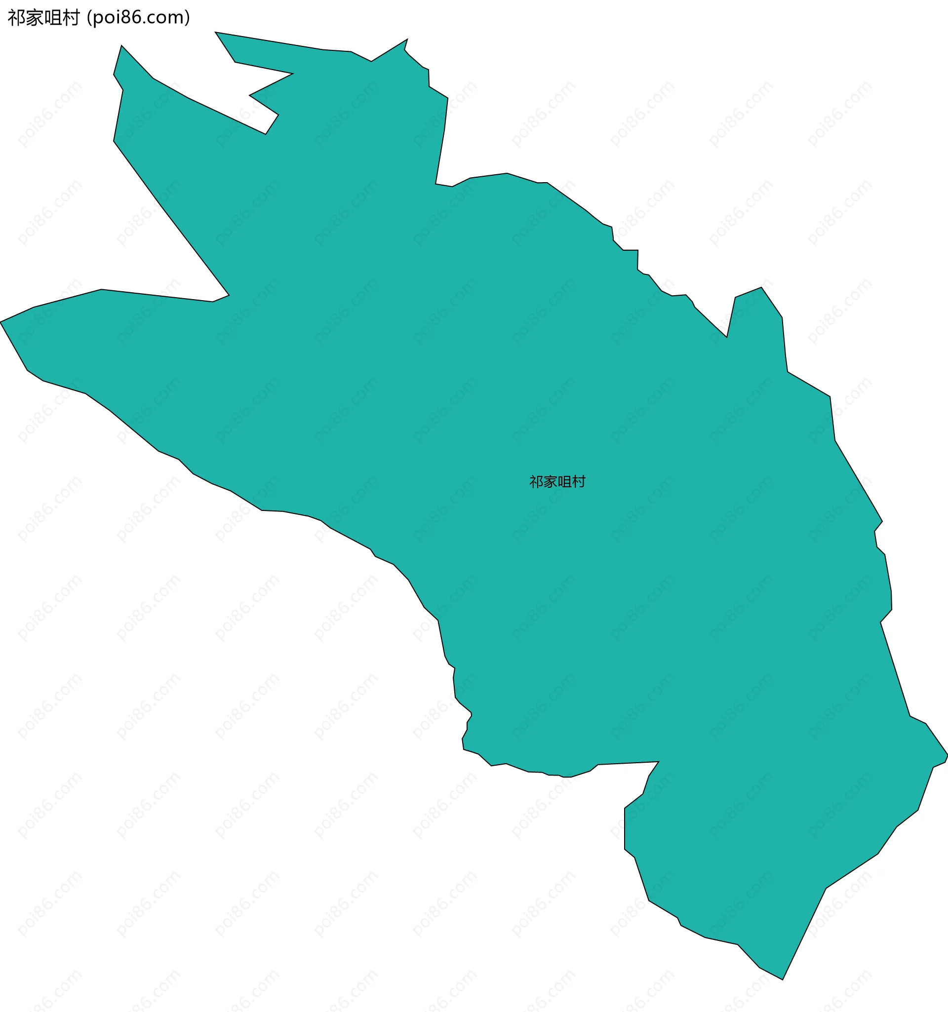 祁家咀村边界地图