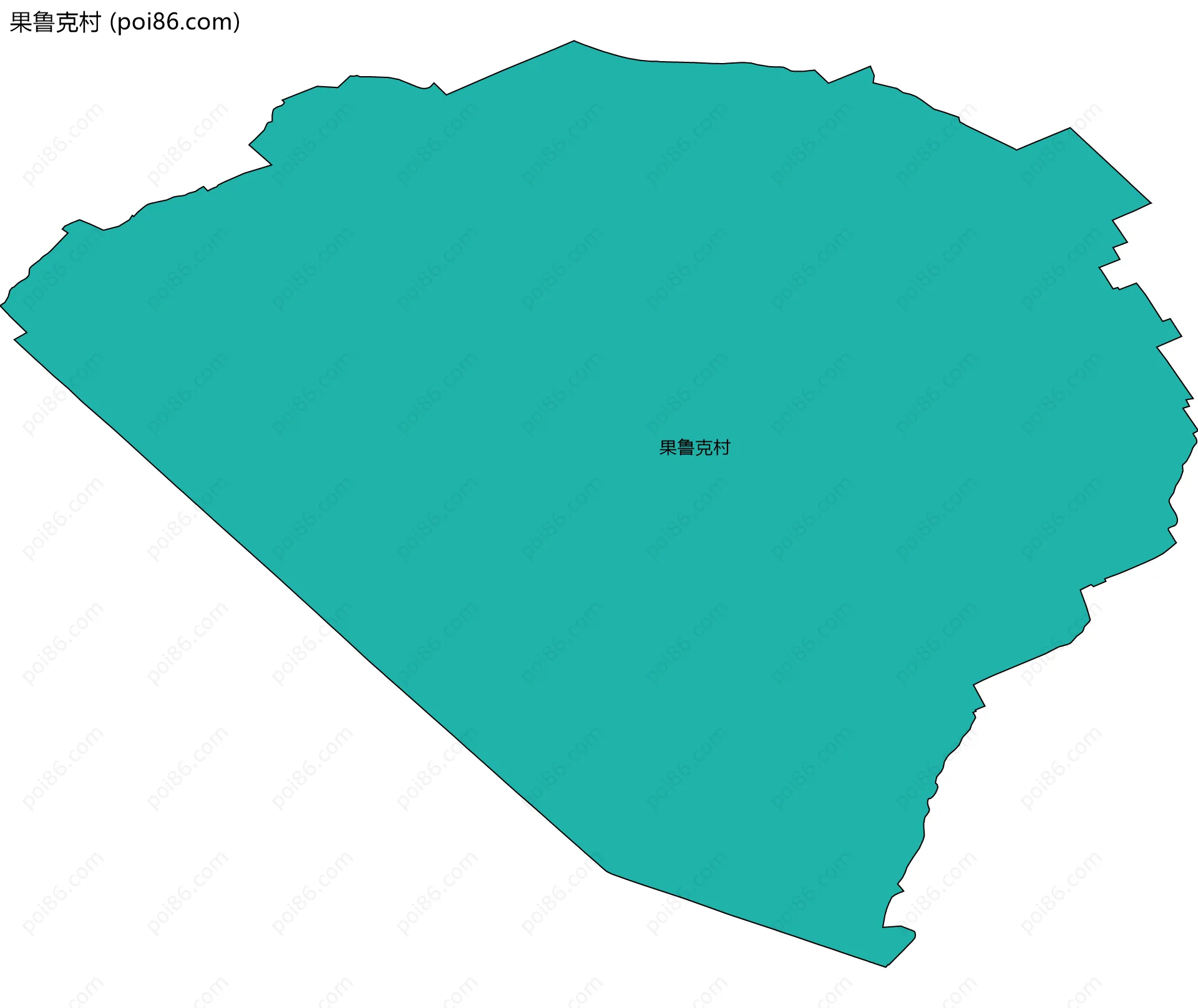 果鲁克村边界地图