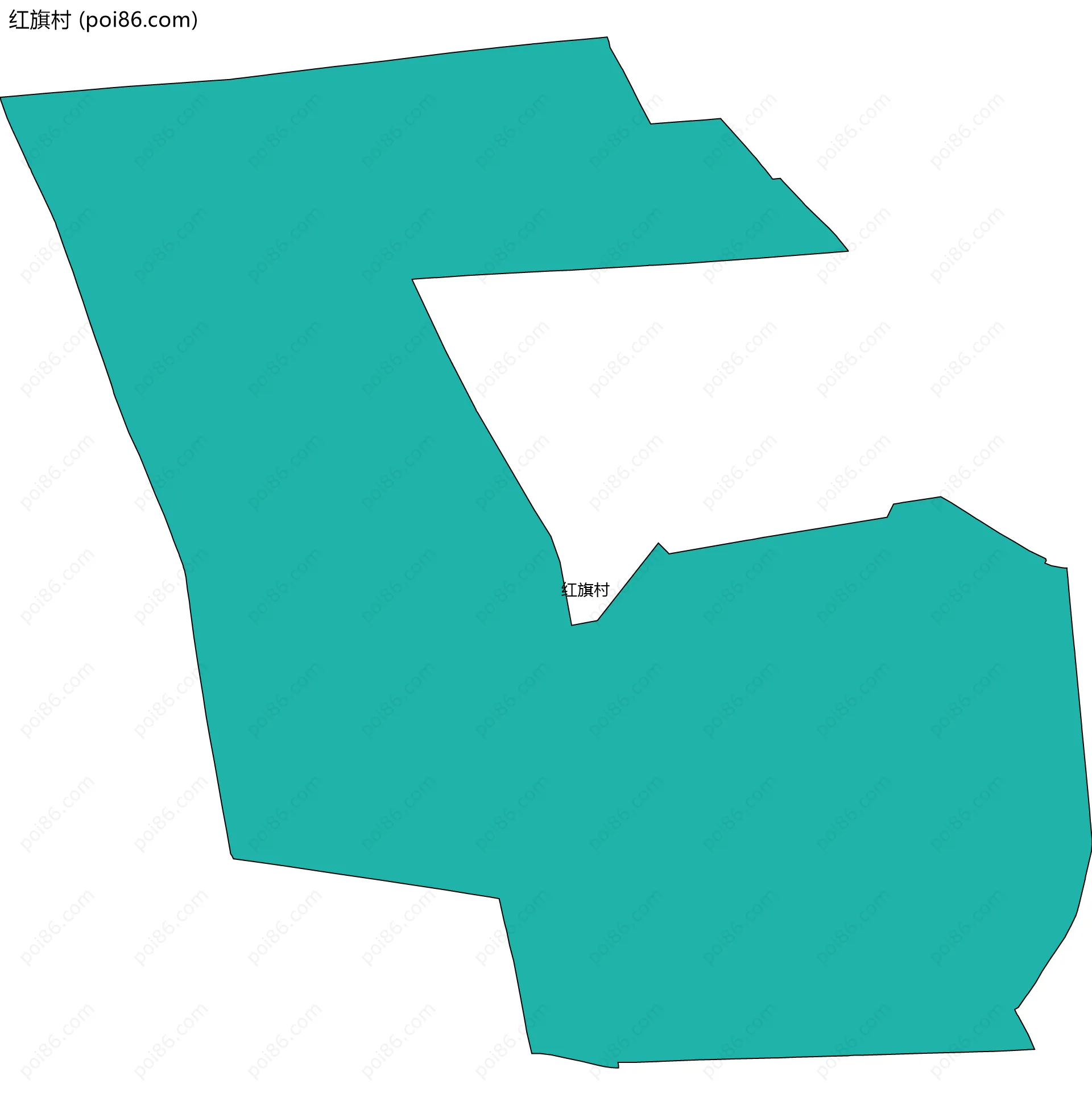 红旗村边界地图