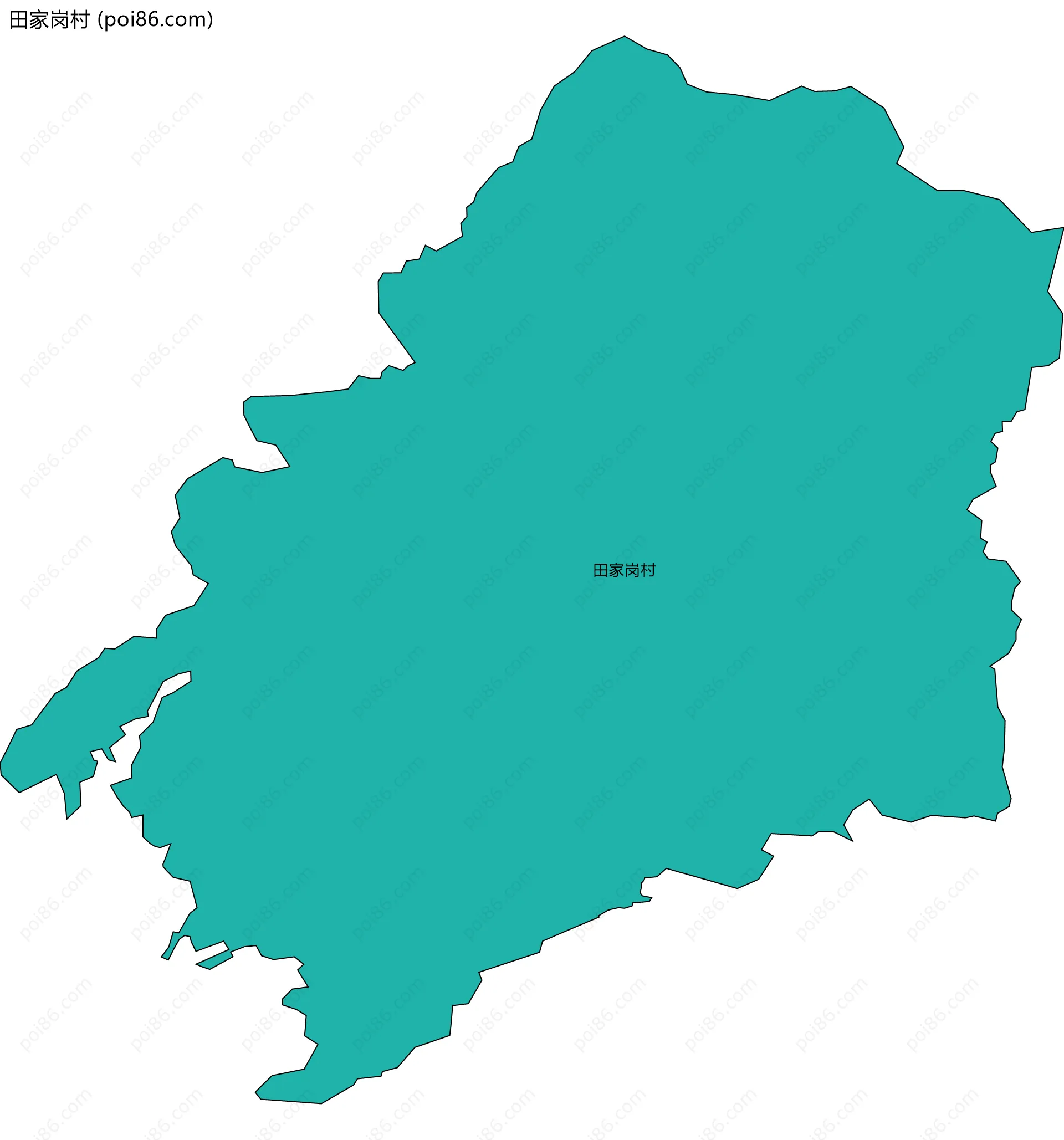 田家岗村边界地图