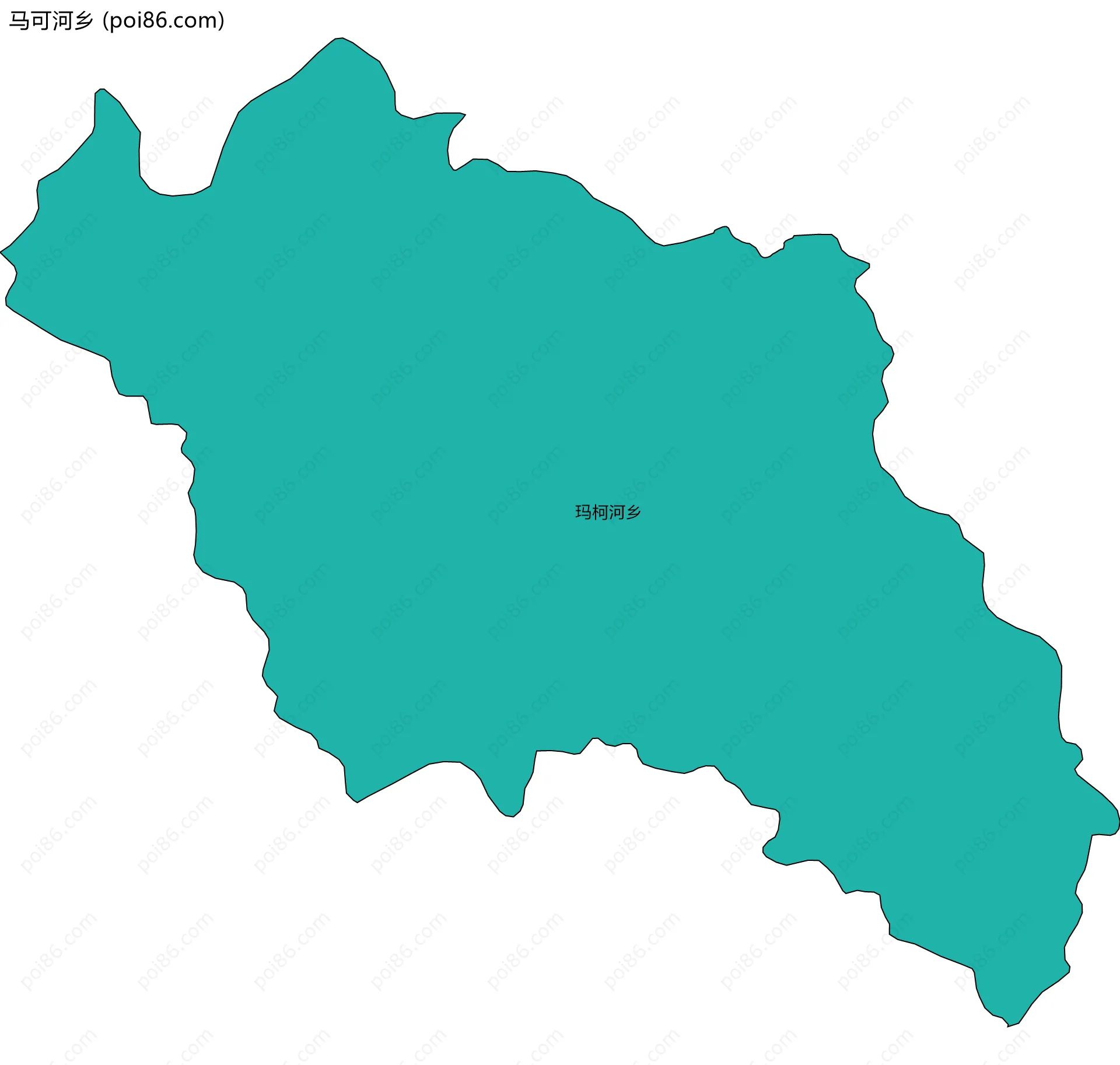 马可河乡边界地图(五级行政区划)
