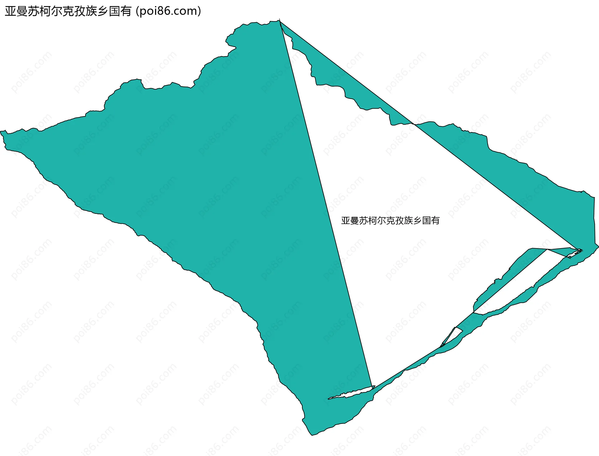 亚曼苏柯尔克孜族乡国有边界地图