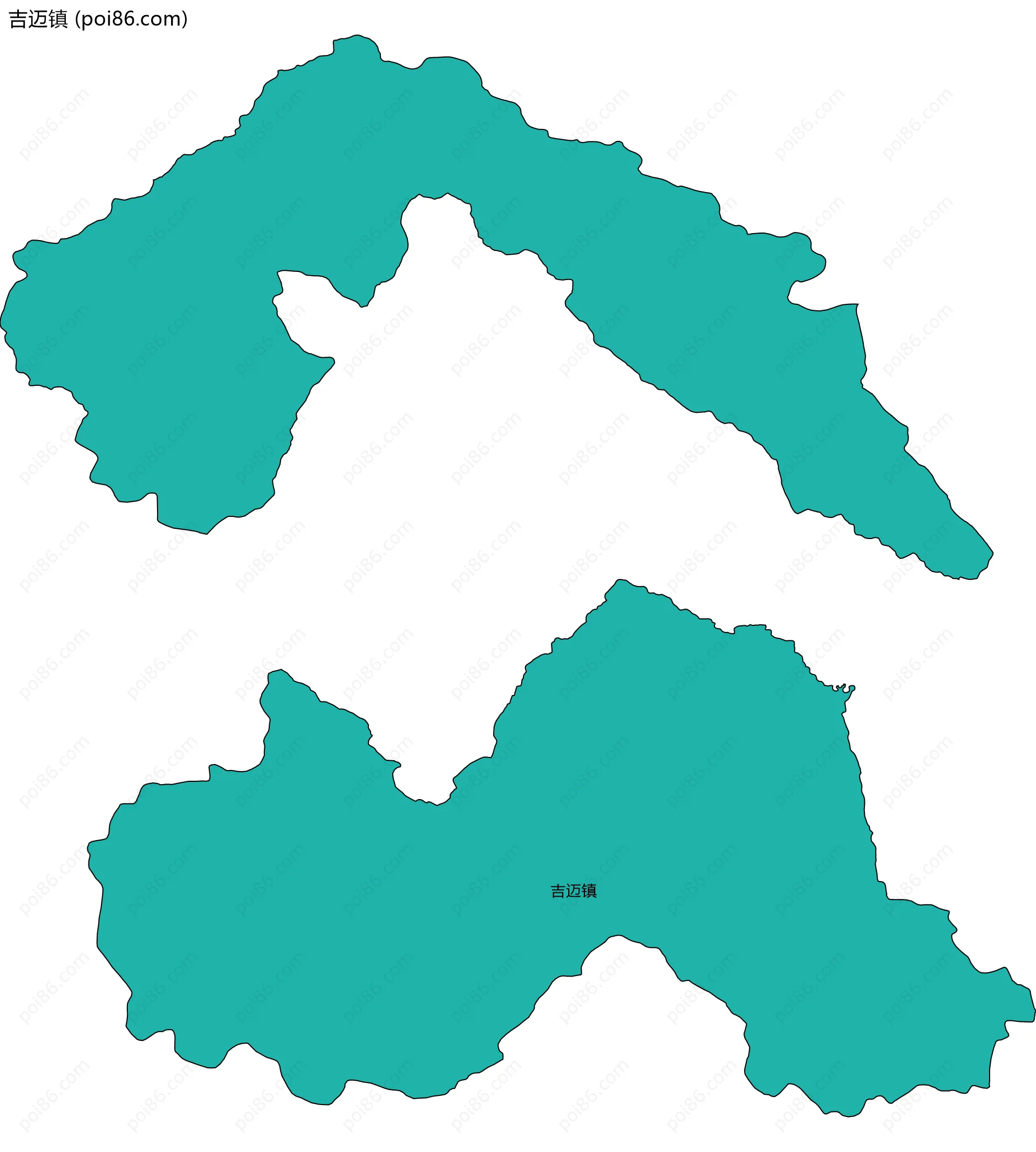 吉迈镇边界地图