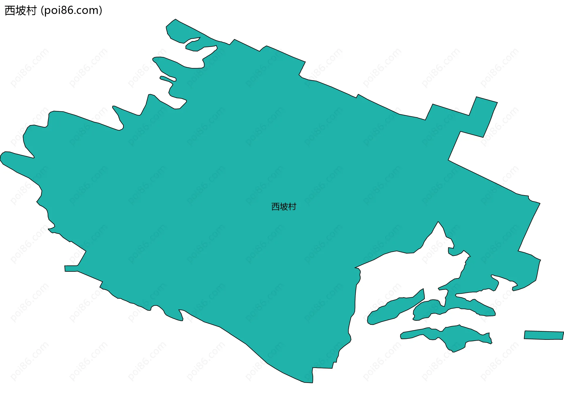 西坡村边界地图