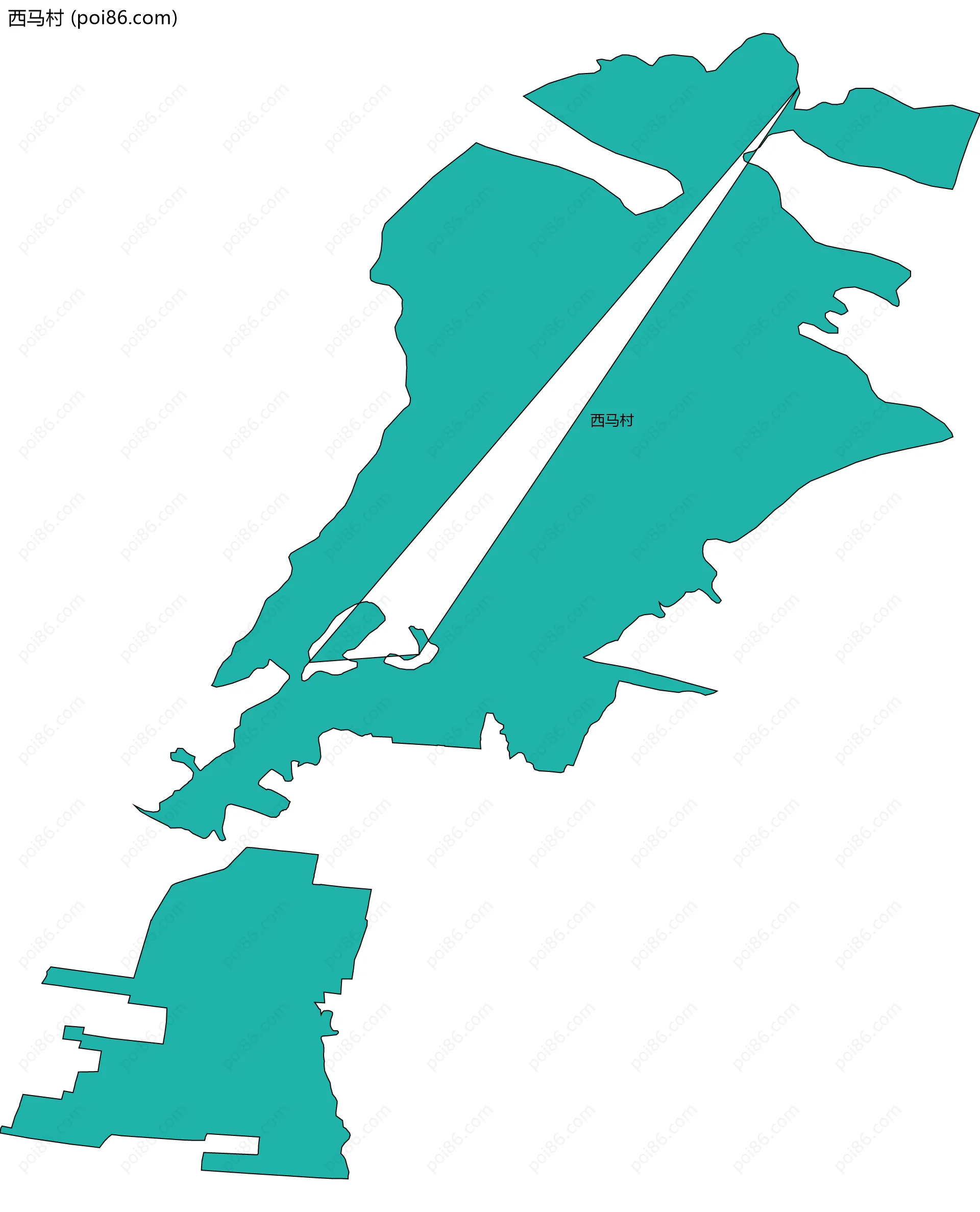 西马村边界地图