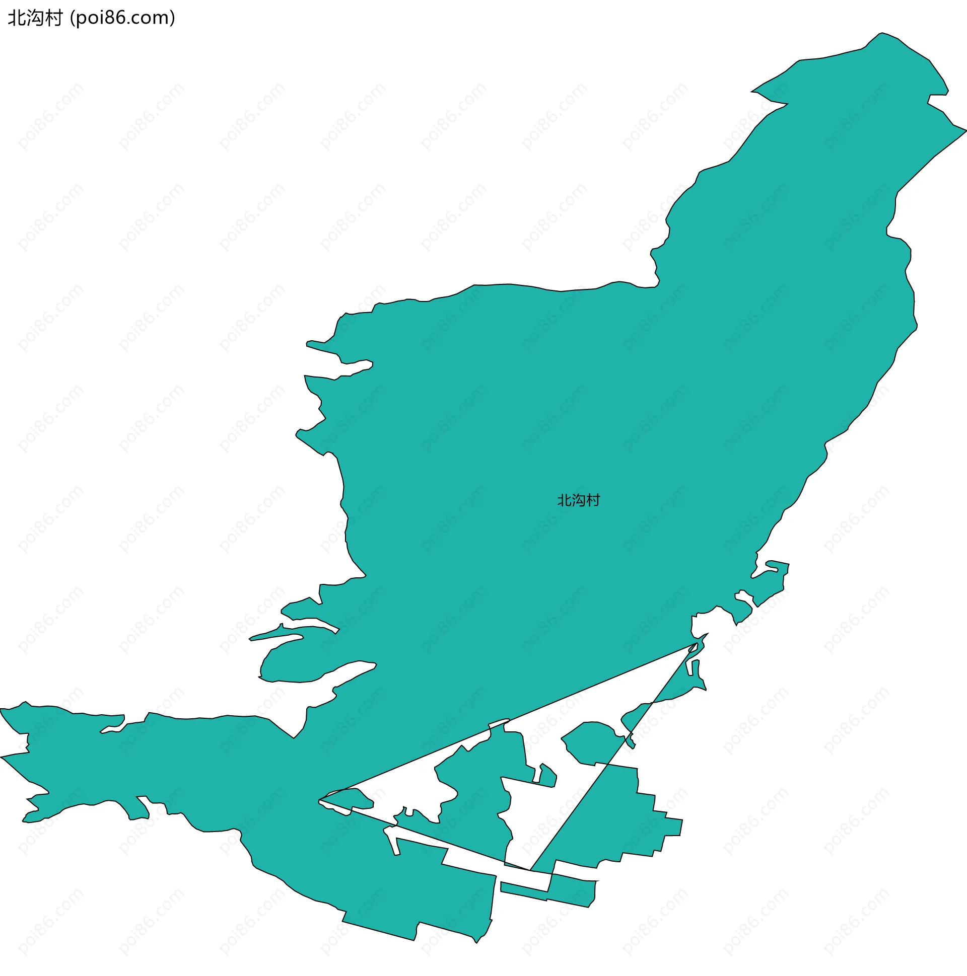 北沟村边界地图