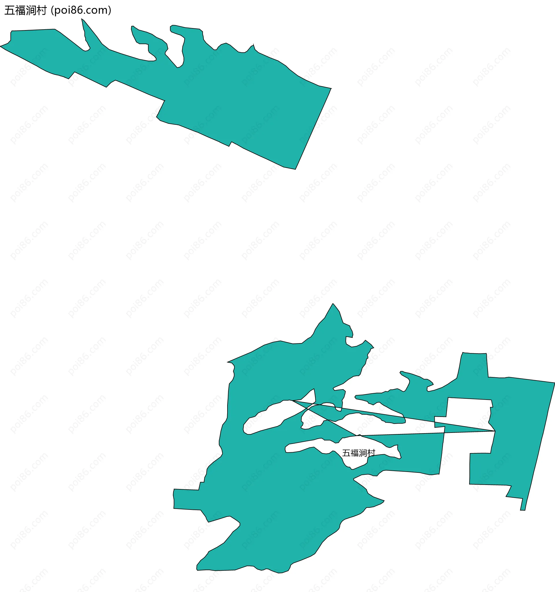 五福涧村边界地图