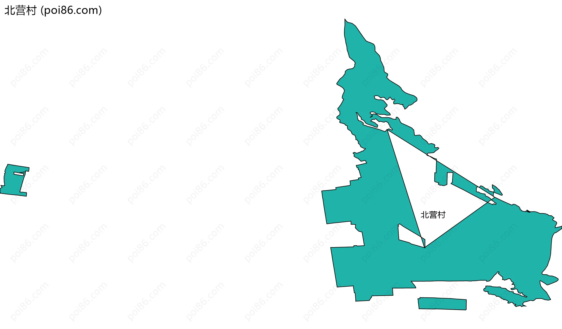 北营村边界地图