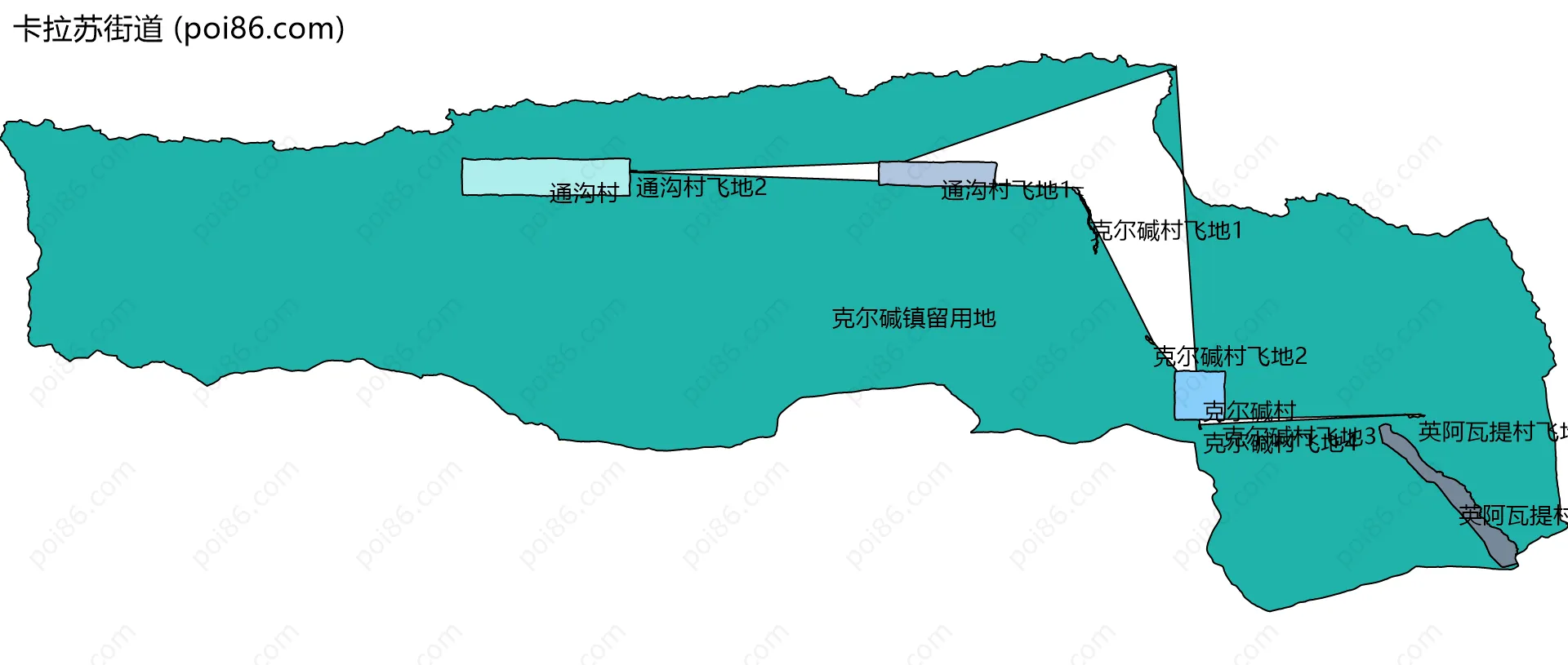 卡拉苏街道边界地图(五级行政区划)