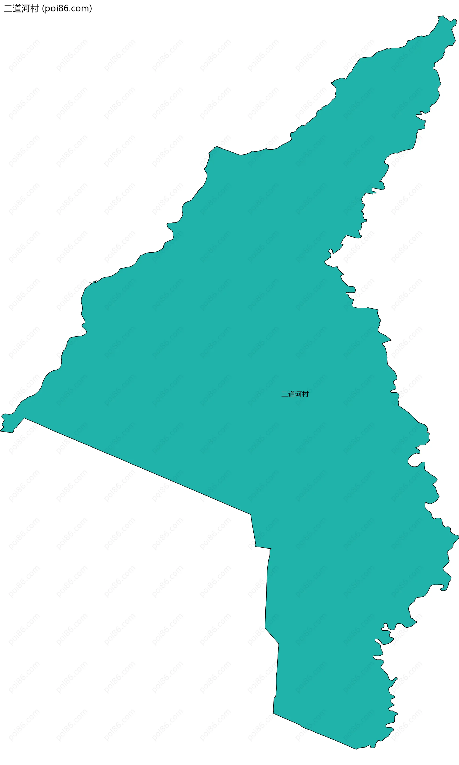 二道河村边界地图