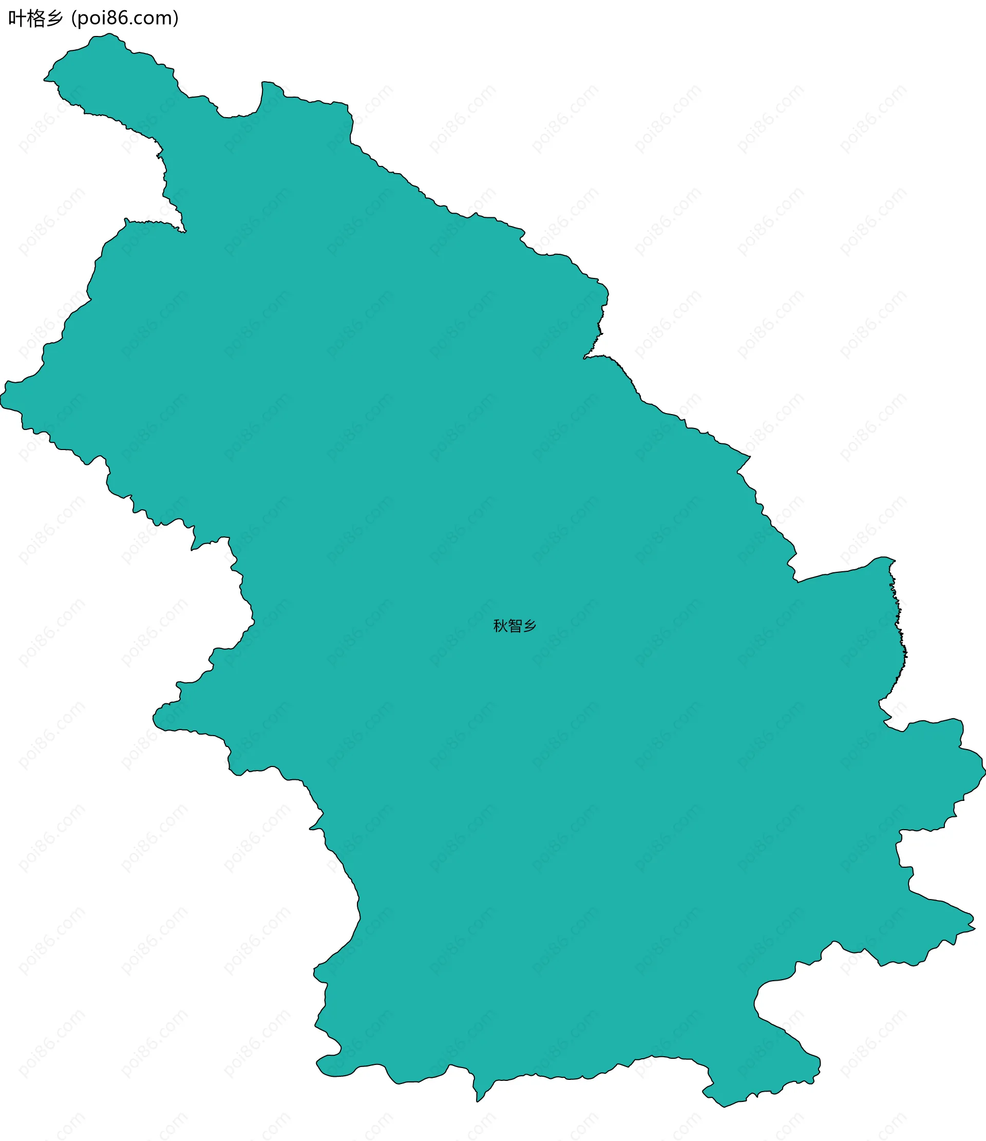叶格乡边界地图(五级行政区划)
