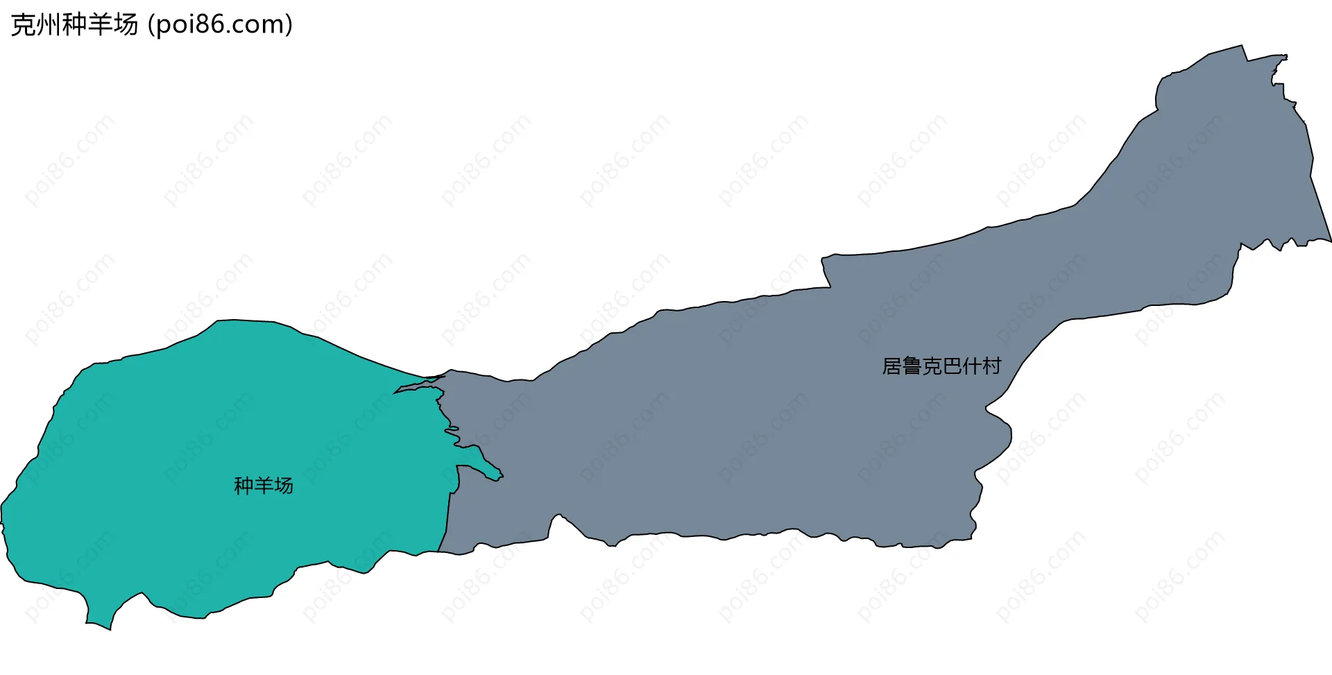 克州种羊场边界地图(五级行政区划)