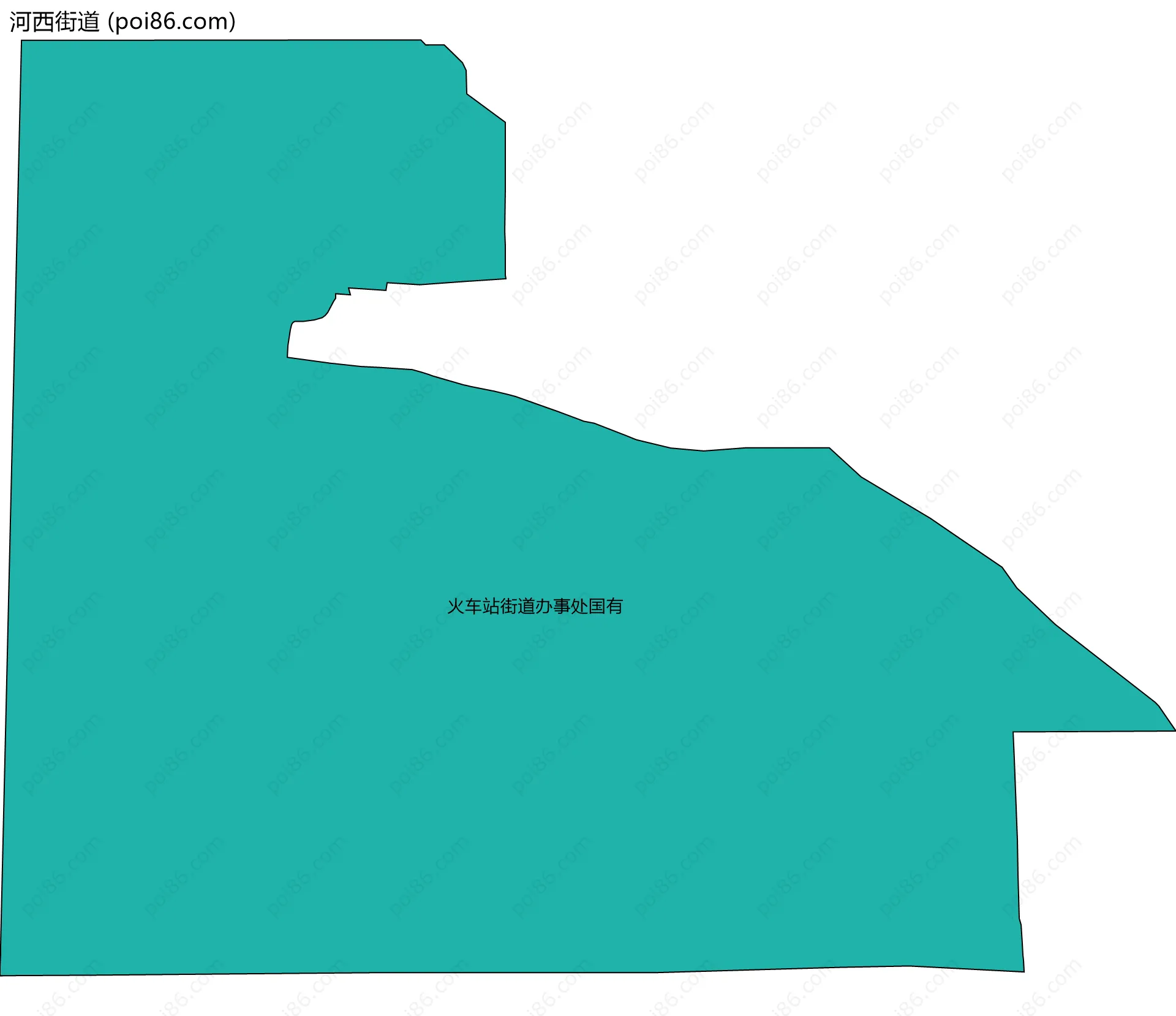 河西街道边界地图(五级行政区划)