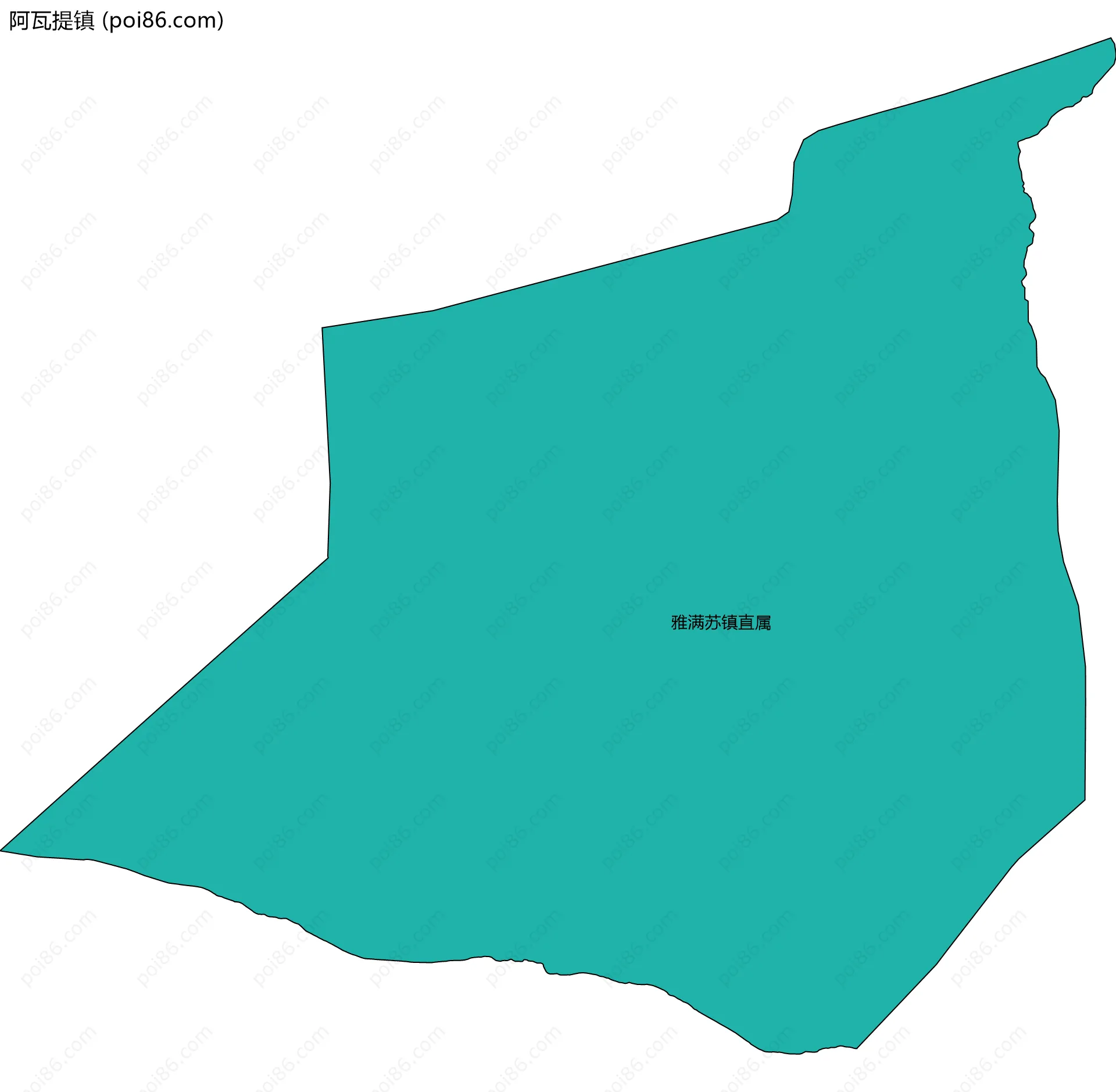 阿瓦提镇边界地图(五级行政区划)