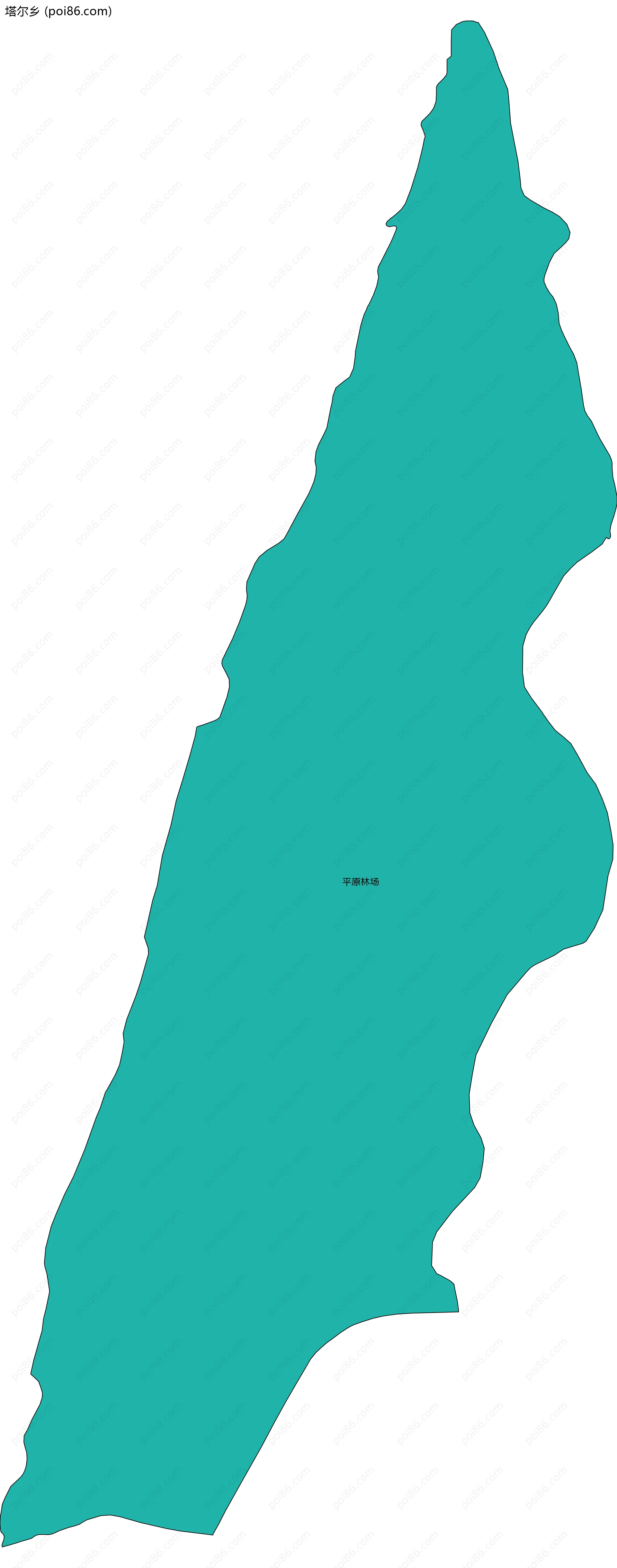 塔尔乡边界地图(五级行政区划)